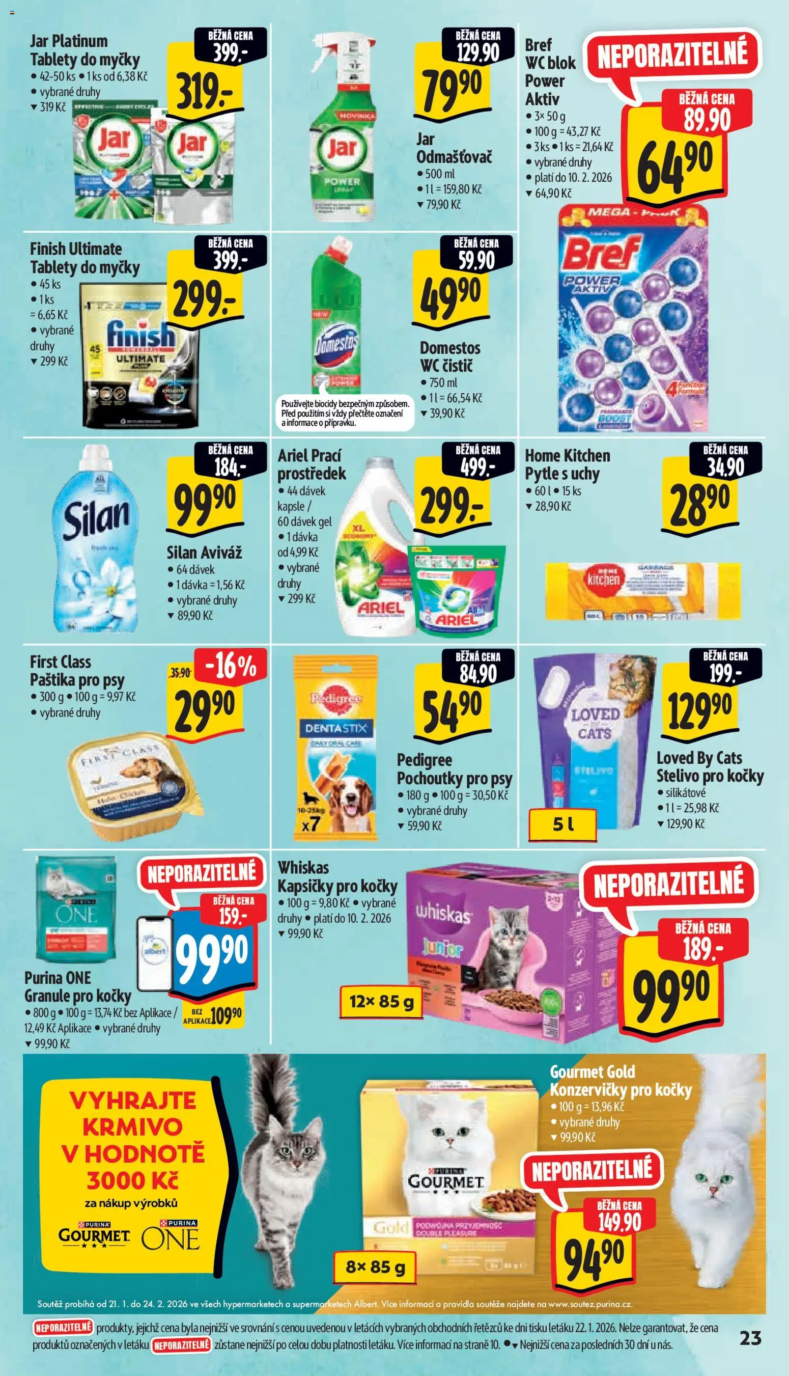 Albert leták - Supermarket od 28.01.2026 | Strana: 29 | Produkty: Whiskas, Kapsle, Granule pro kočky, Stelivo