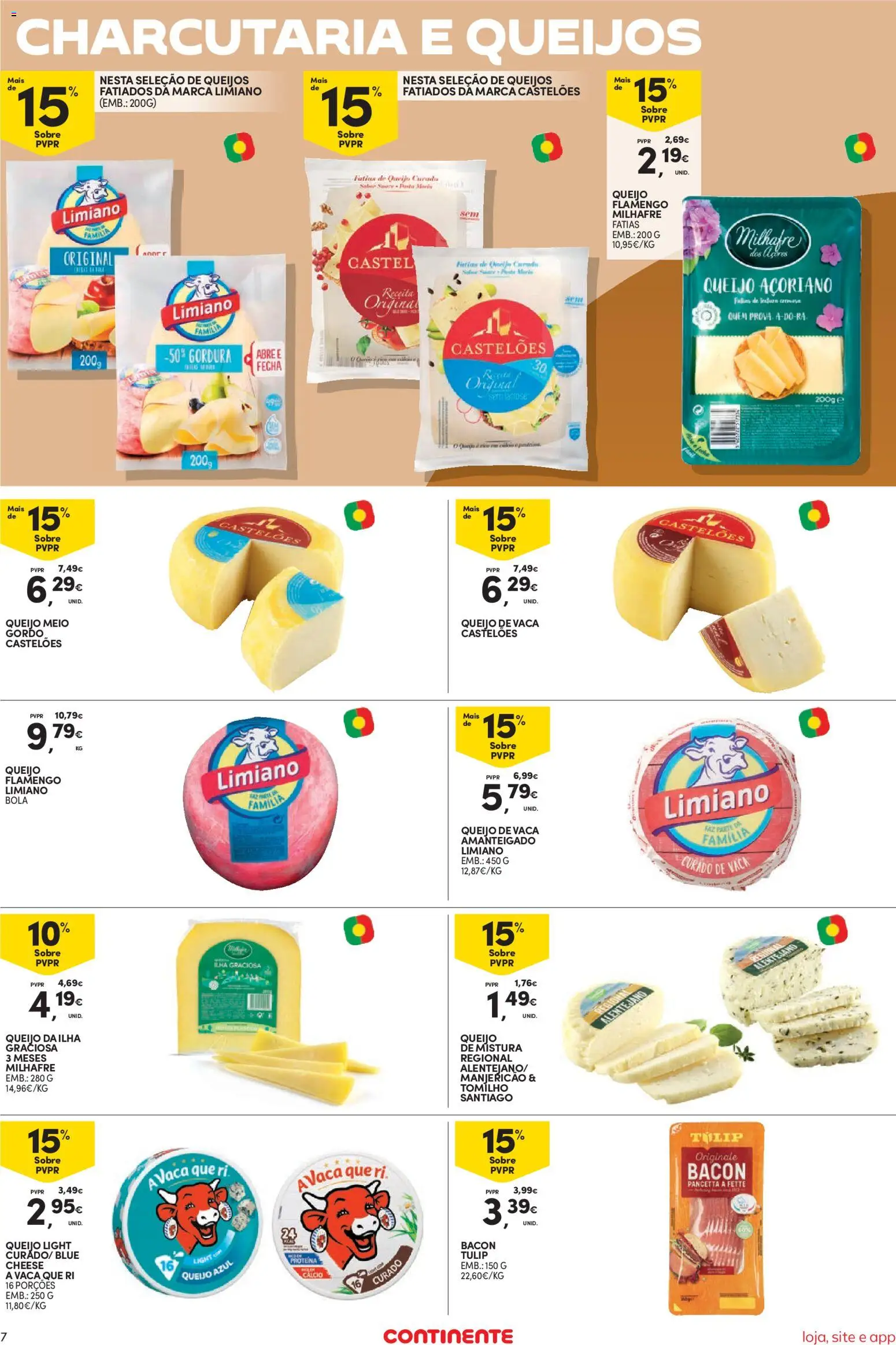 Continente Semanal Continente Bom Dia │ válido de 11.11.2025 | Página: 7 | Produtos: Bacon, Cálcio, Queijo, Proteina