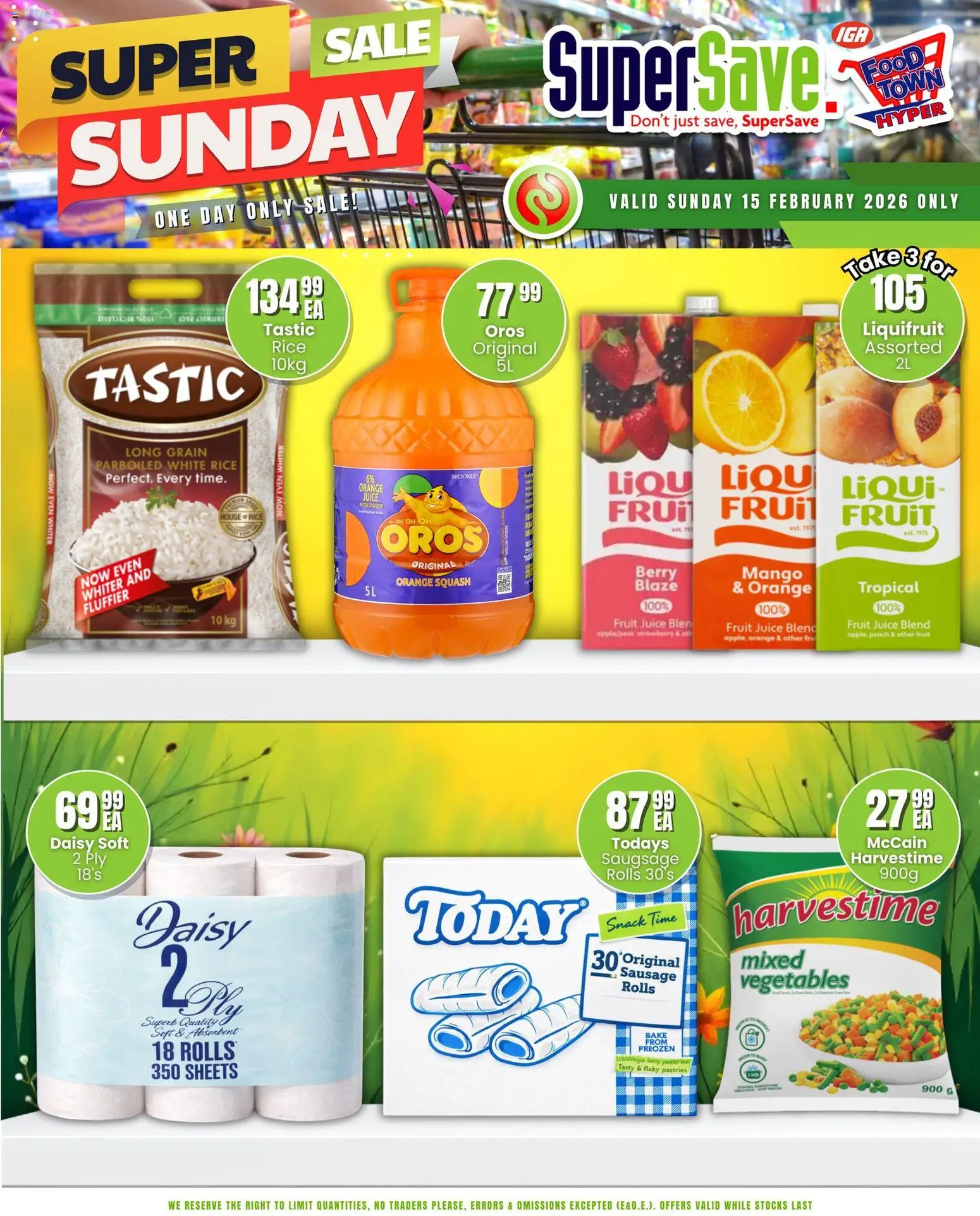 New Super Save catalogue – valid from 15.02.2026 | Page: 2 | Products: Squash, Rice, Mango, Sausage
