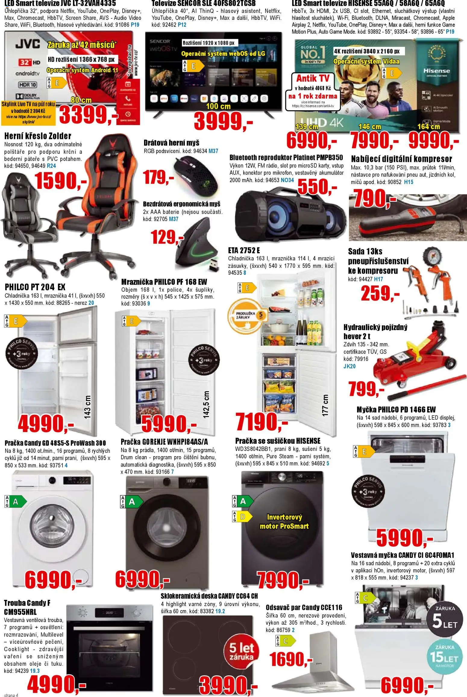 Eva supermarket leták od 25.03.2026 | Strana: 4 | Produkty: Polštáře, Myčka, Video, Apple