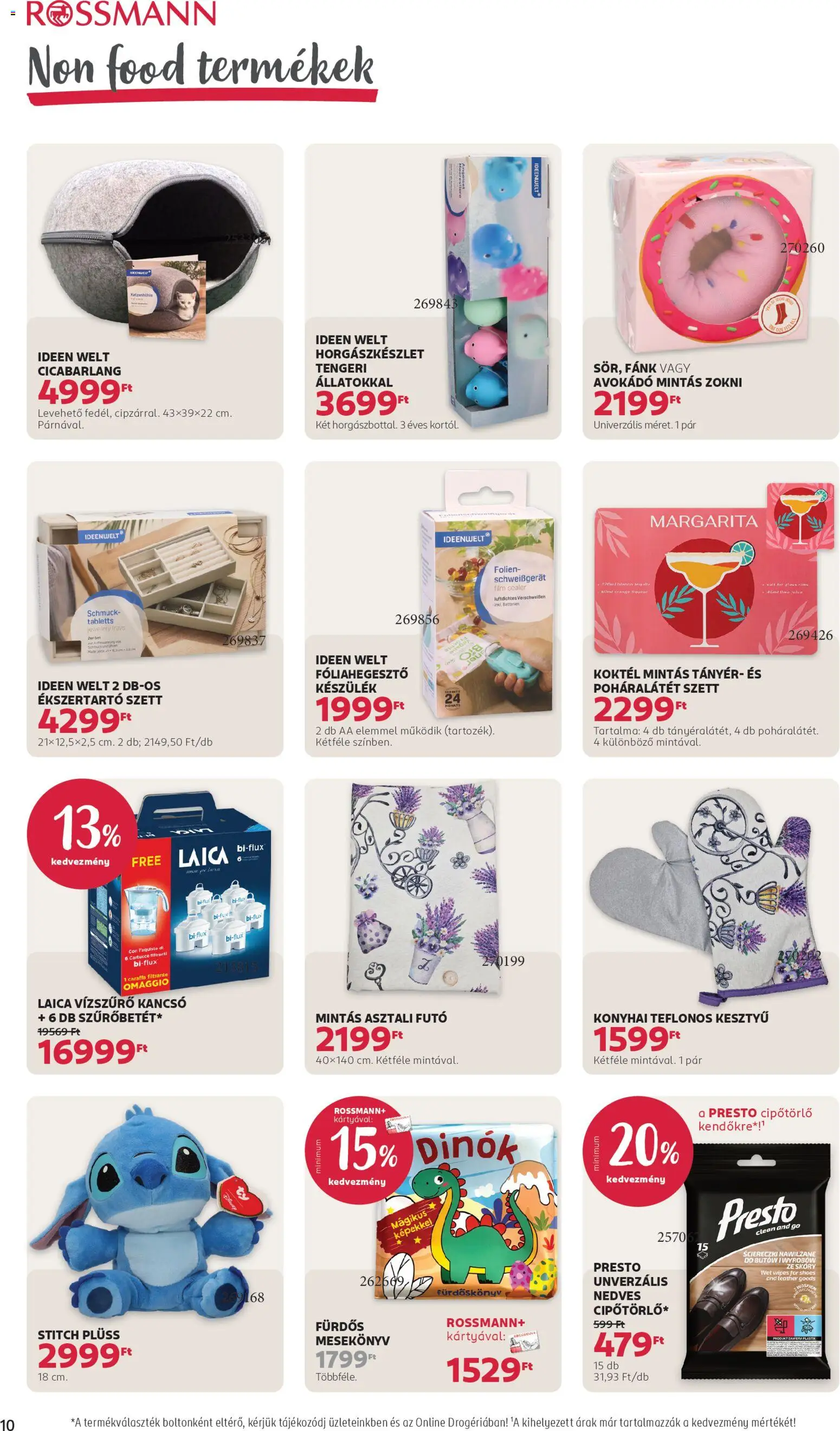 Rossmann akciós ujság - amely érvényes a következő dátumtól: 13.04.2026 | Oldal: 12 | Termékek: Poháralátét, Fóliahegesztő, Plüss, Tányér