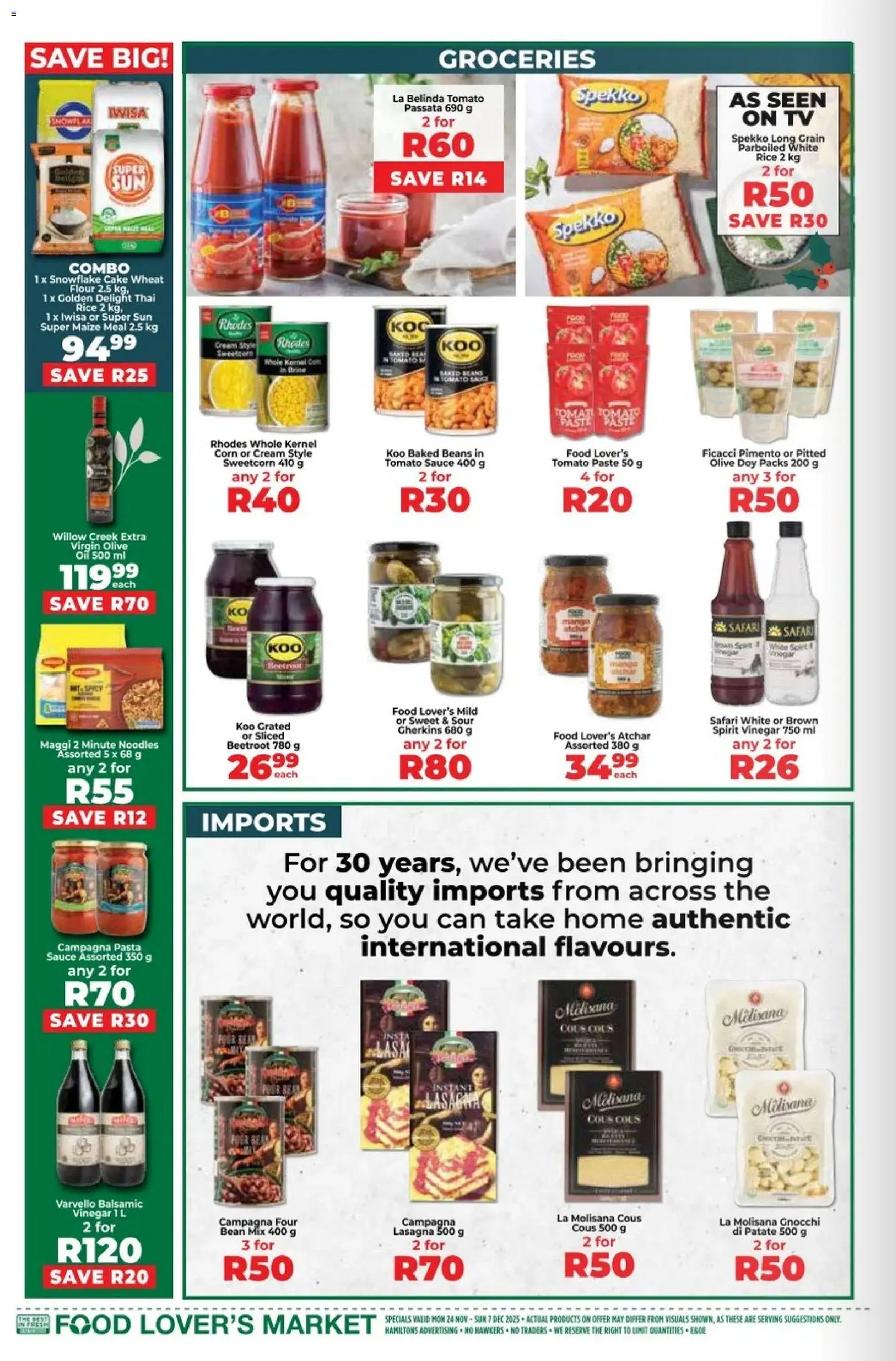 New Food Lover's Market catalogue – valid from 24.11.2025 | Page: 14 | Products: Beans, Vinegar, Tomato sauce, Peach