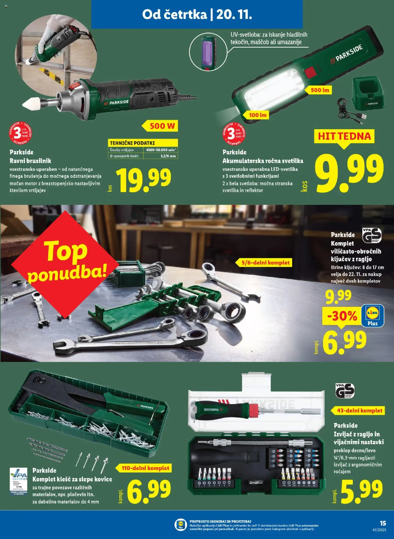 Novi Lidl katalog ponudbe – veljaven od 24.11.2025 | Stran: 19 | Izdelki: Svetilka, Brusilnik