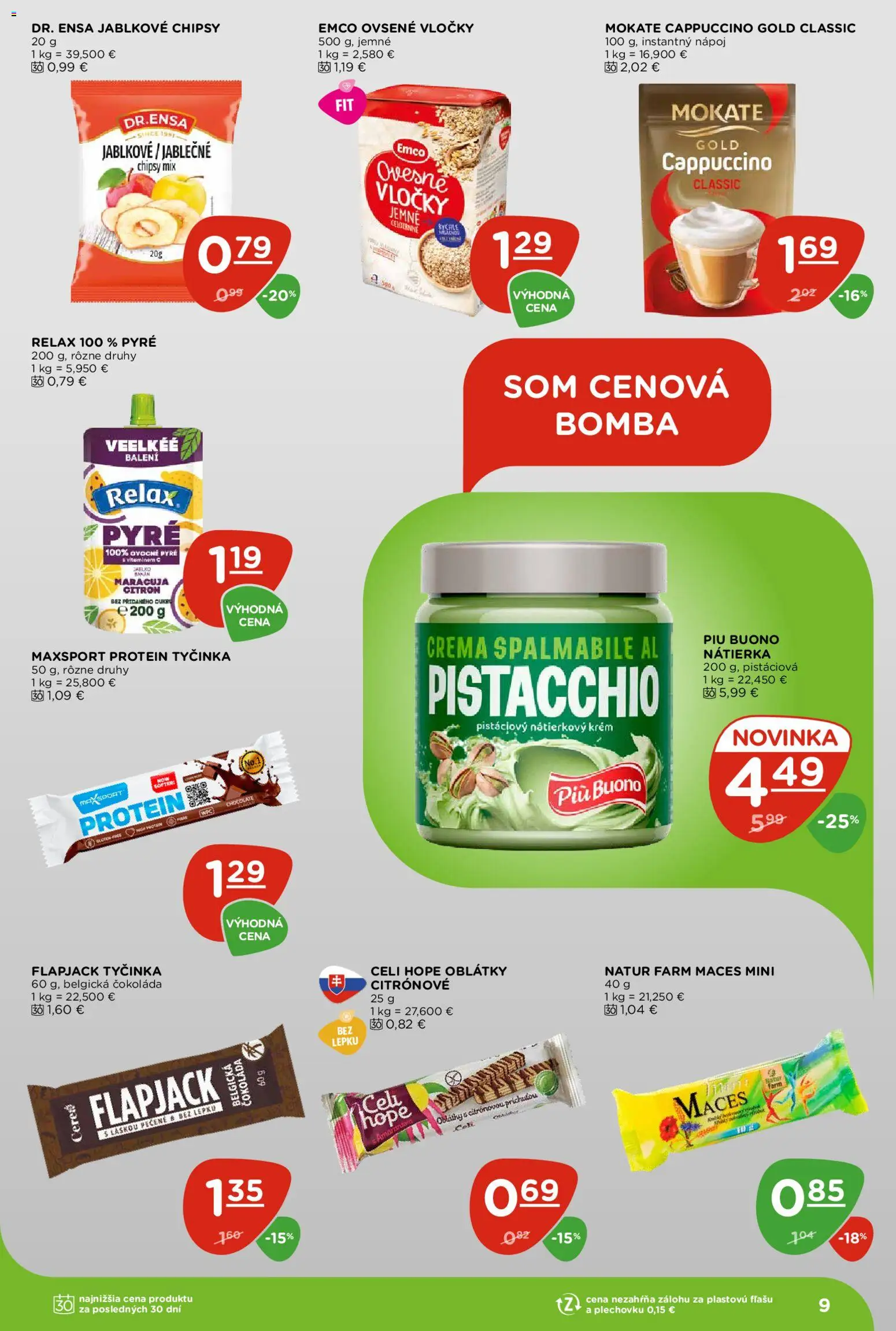 Nové Terno akcie – leták je platný od 19.02.2026 | Strana: 9 | Produkty: Protein, Čokoláda, Chipsy, Krém
