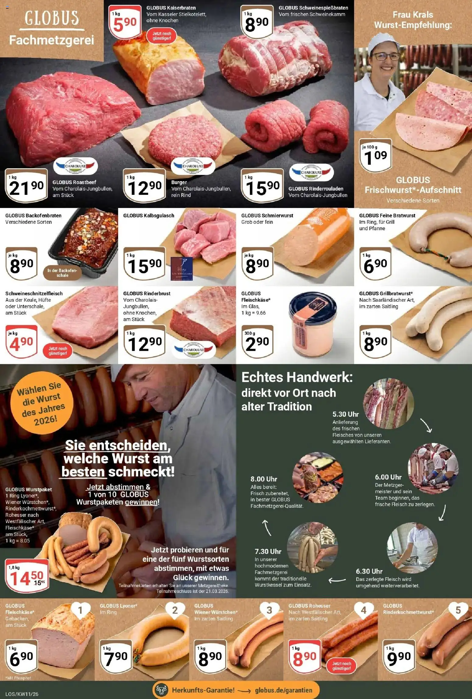 Globus prospekt Losheim Am See	 – gültig ab 09.03.2026 | Seite: 8 | Produkte: Grill, Wiener wurstchen, Burger, Wurst
