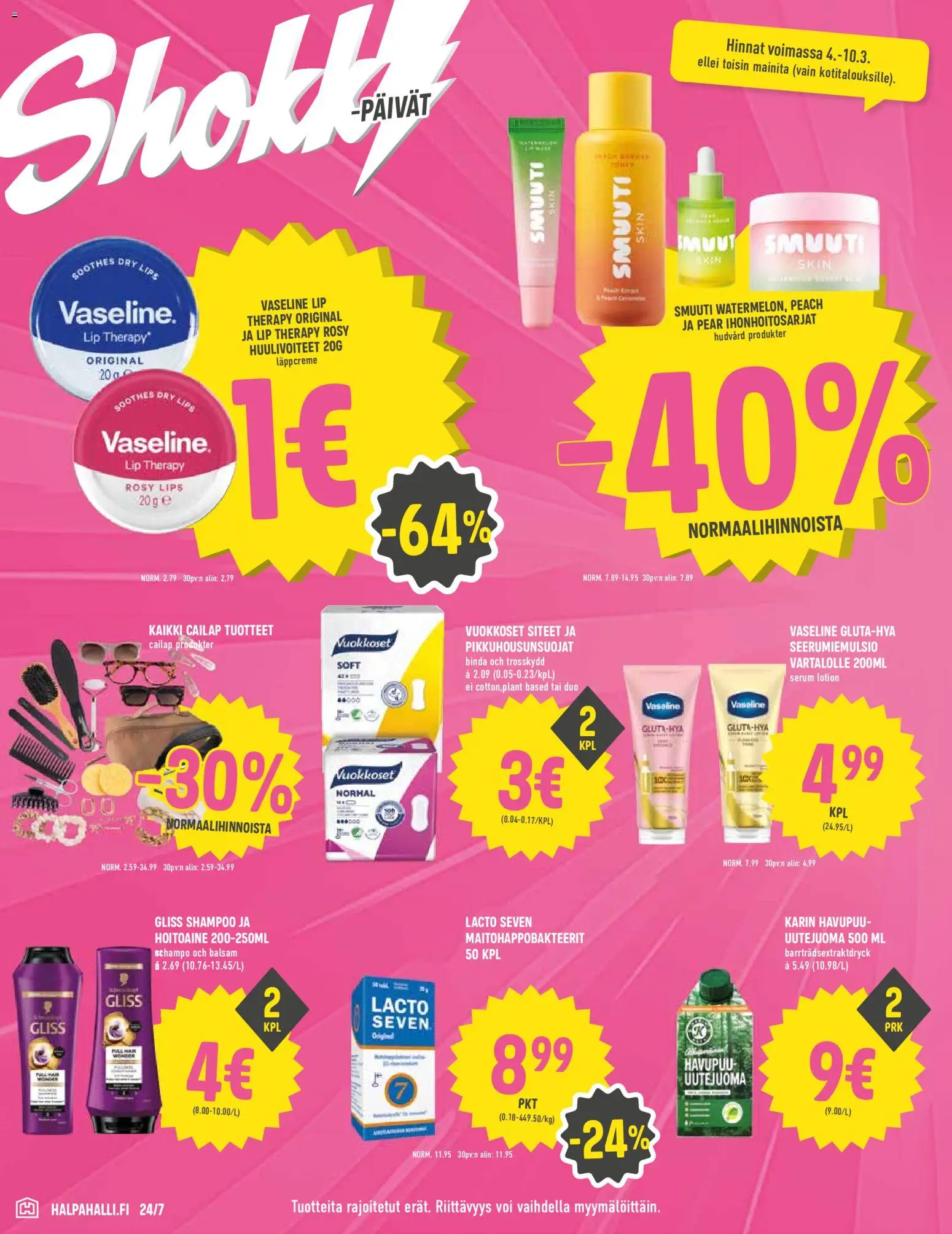 Halpa Halli tarjoukset – voimassa 04.10.2026 alkaen | Sivu: 6 | Tuotteet: Shampoo, Hoitoaine, Siteet, Voi