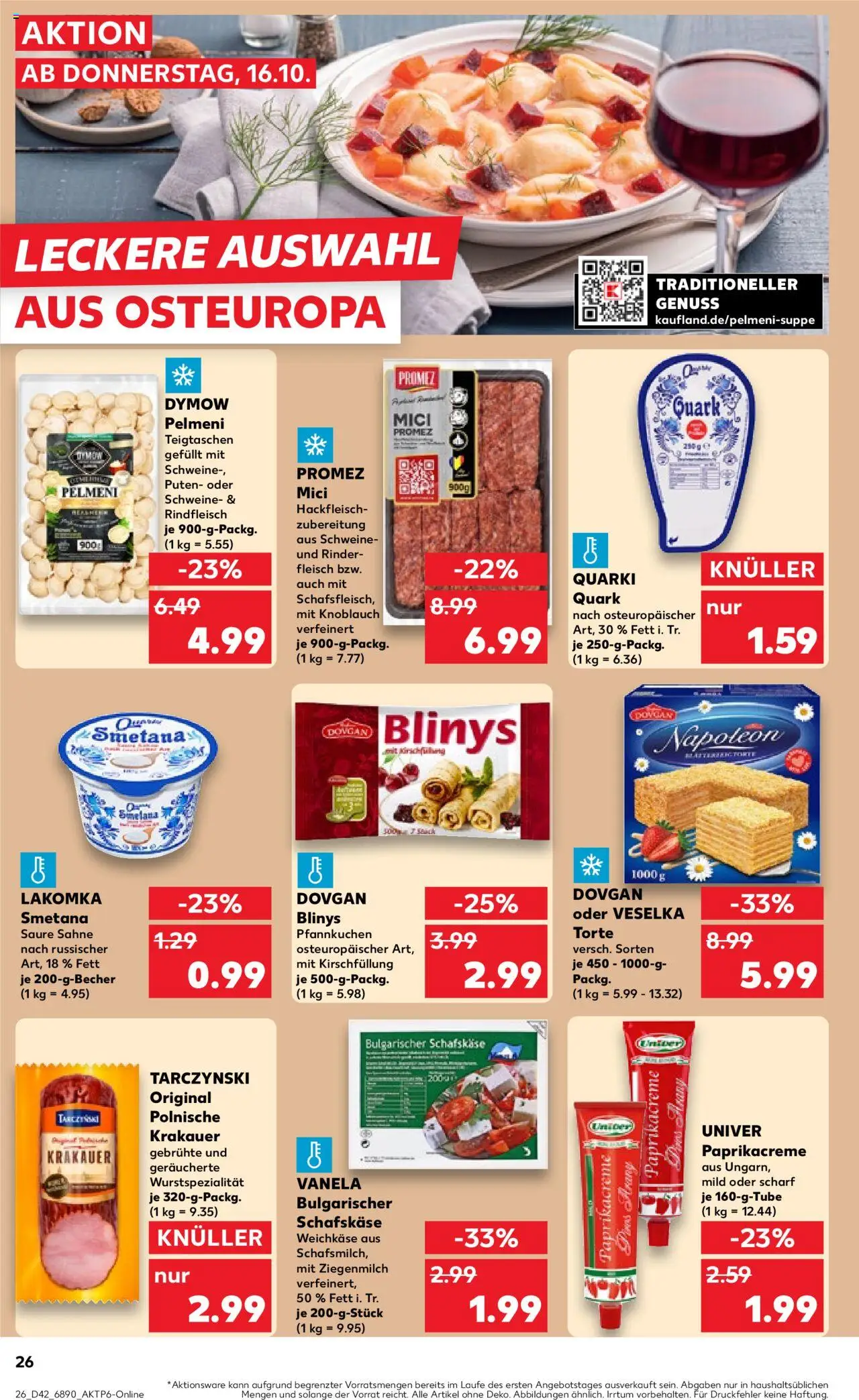 Kaufland prospekt Bremen	 – gültig ab 16.10.2025 | Seite: 26 | Produkte: Knoblauch, Sahne, Fleisch, Hackfleisch