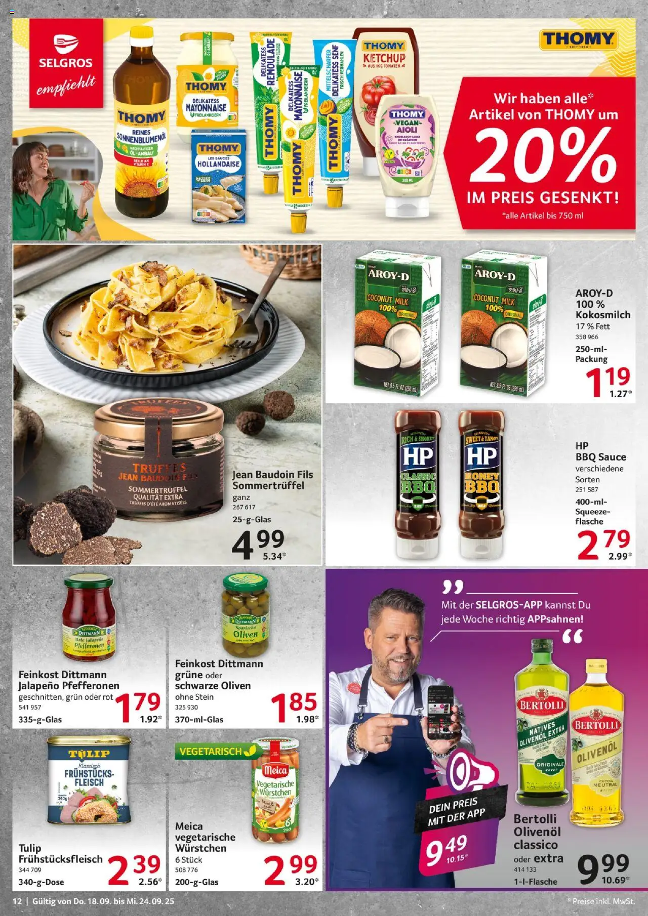 Selgros Prospekt 	 – gültig ab 18.09.2025 | Seite: 12 | Produkte: Öl, Sonnenblumenol, Olivenol, Tomaten