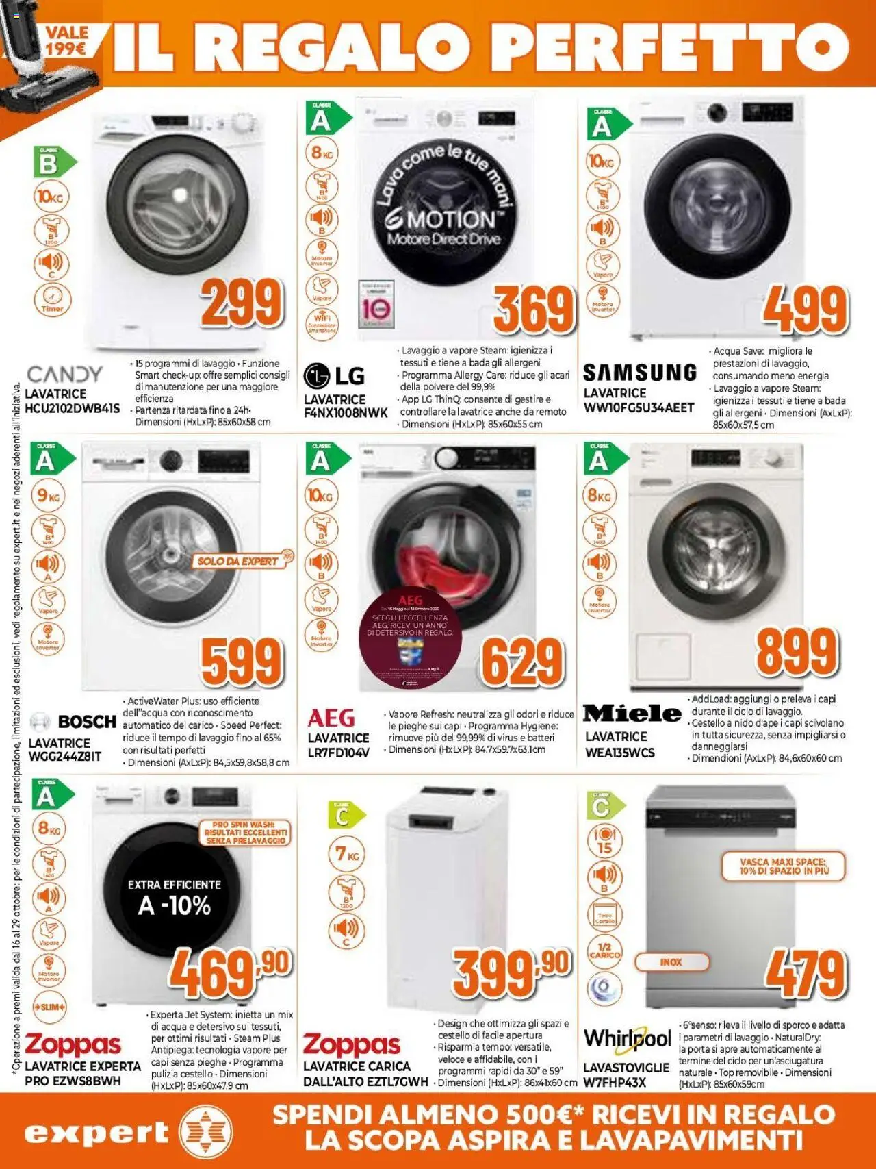 Volantino Expert del 16.10.2025 | Pagina: 2 | Prodotti: Lavatrice, Lavastoviglie, Scopa, Samsung