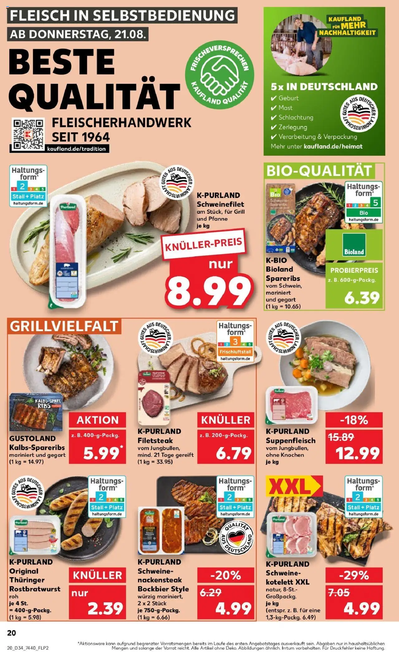 Kaufland prospekt Westerburg	 - gültig ab dem 21.08.2025 | Seite: 20 | Produkte: Grill, Suppenfleisch, Steak, Fleisch