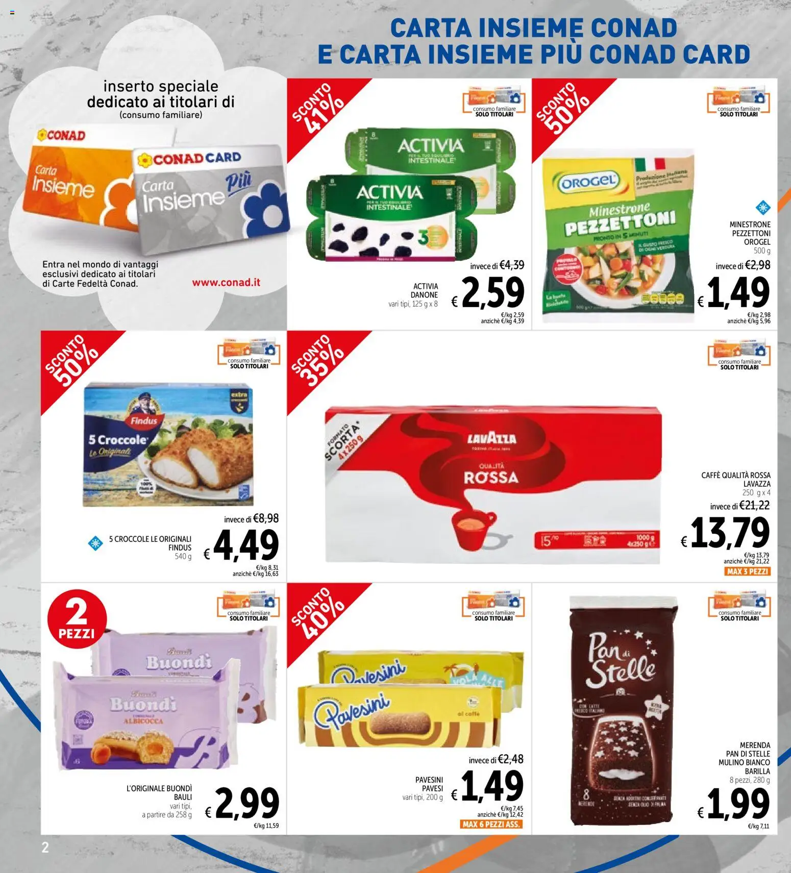 Volantino Spazio Conad del 28.10.2025 | Pagina: 2 | Prodotti: Minestrone, Caffè, Lavazza