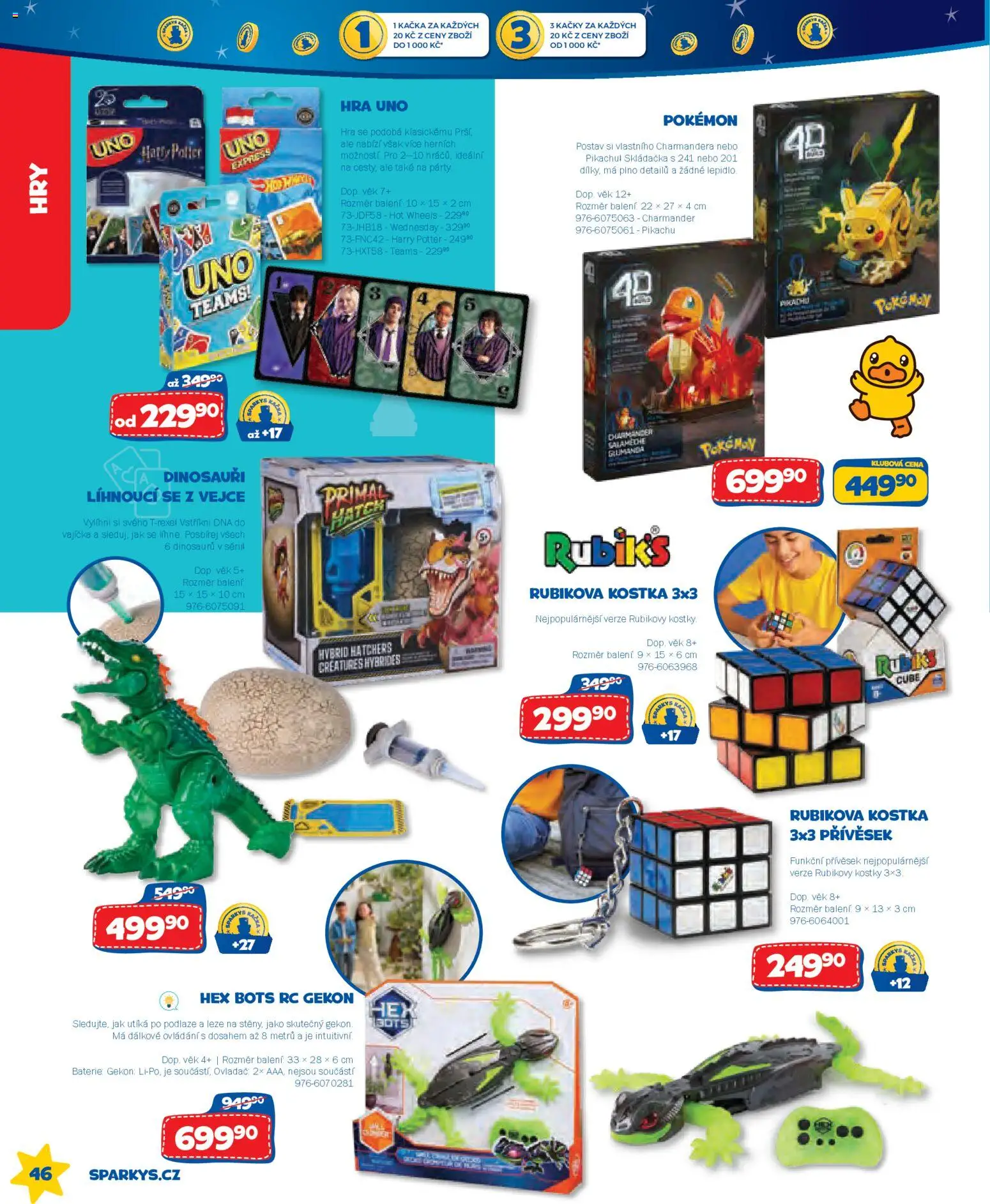 Sparkys katalog Léto 2026 od 01.05.2026 | Strana: 46 | Produkty: Vajíčka, Vejce, Hra, Kostky