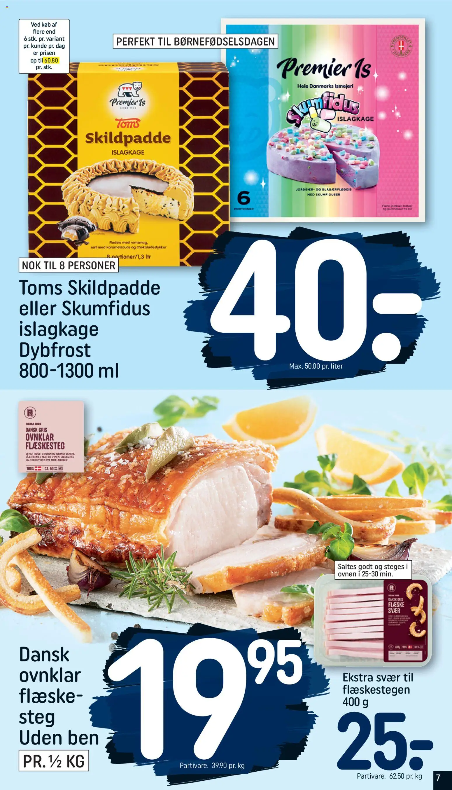 Rema 1000 tilbudsavis – gyldig fra 02.11.2025 | Side: 7 | Produkter: Jordbær, Is, Flæskesteg, Skumfiduser