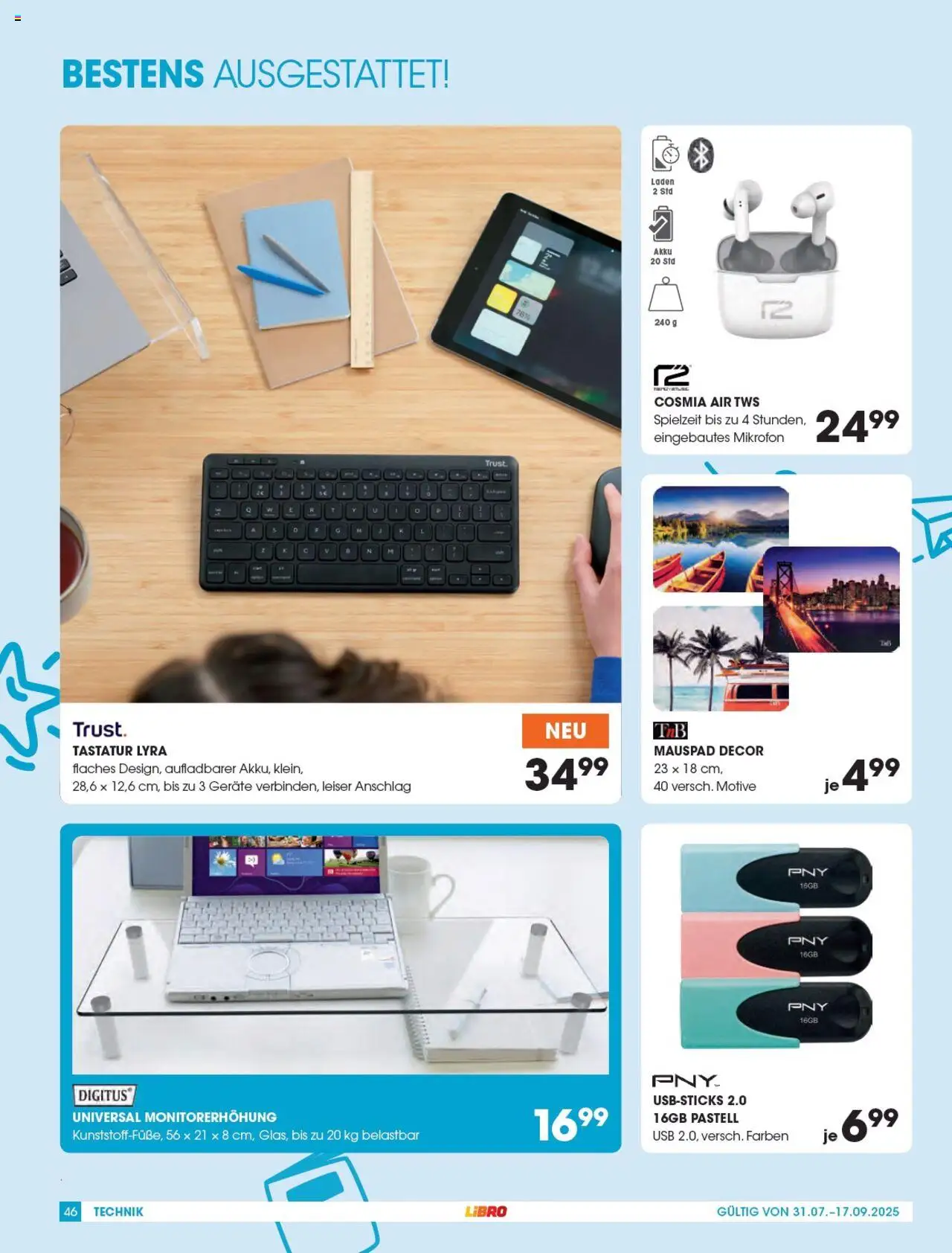 Libro Schulkatalog gültig ab 31.07.2025 | Seite: 46 | Produkte: Tastatur, Mikrofon, USB