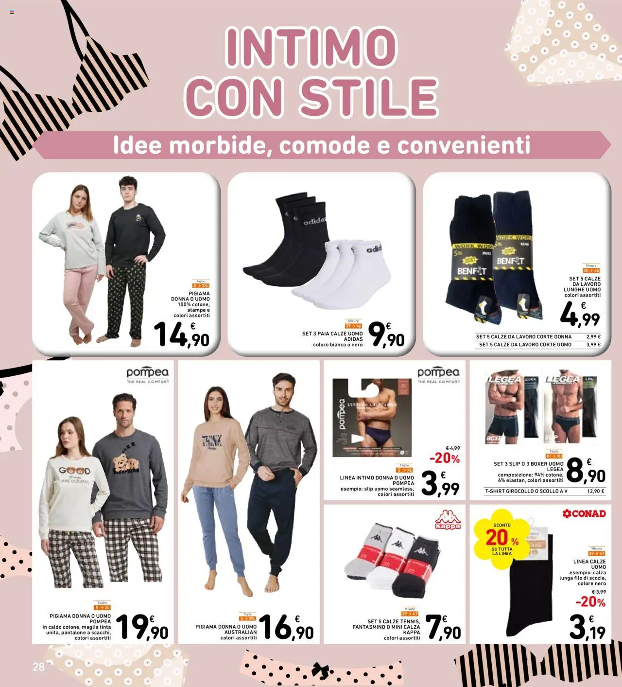 Volantino Spazio Conad del 10.10.2025 | Pagina: 28 | Prodotti: Intimo, Pigiama, Slip, Boxer