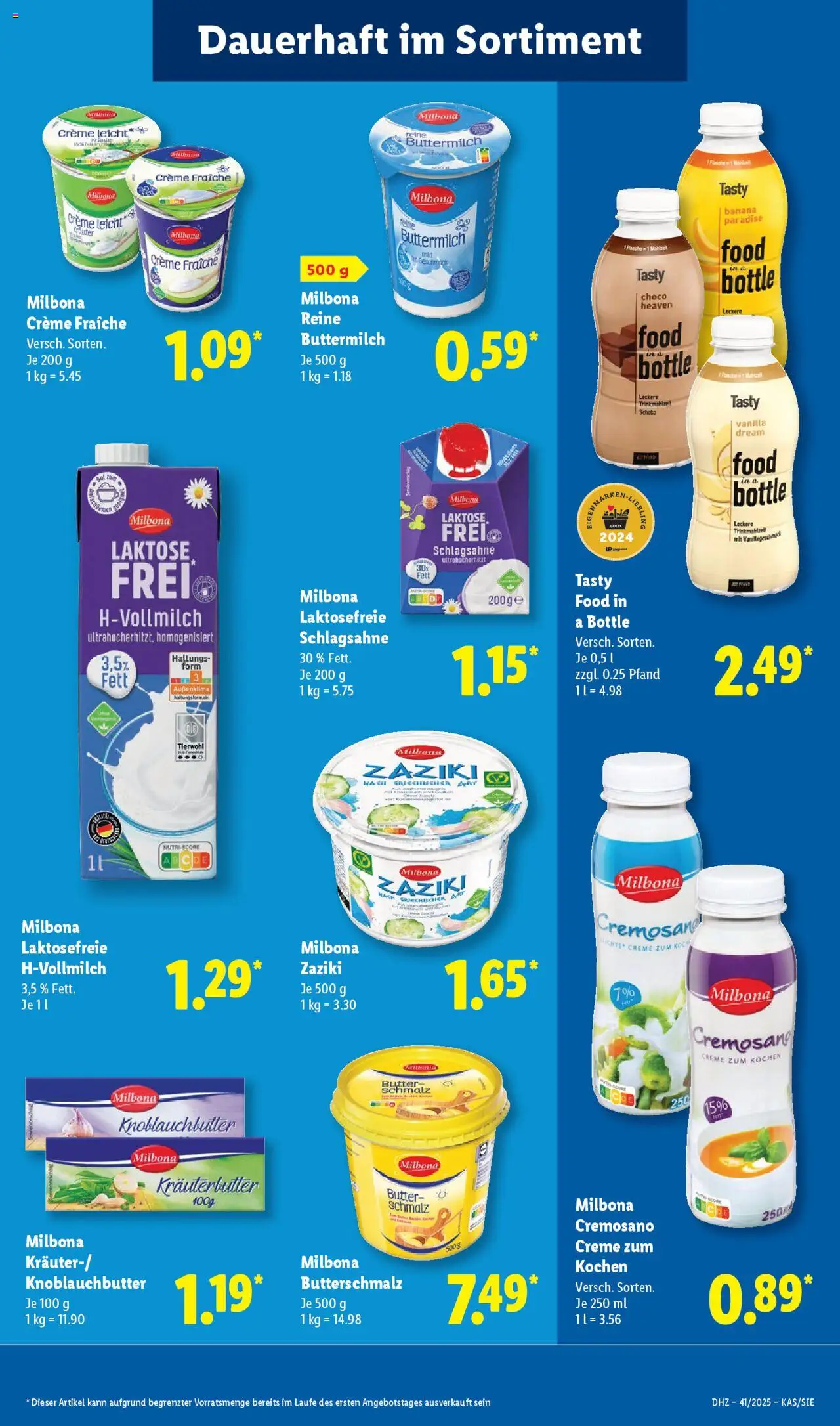 Lidl Prospekt Hilders – gültig ab 06.10.2025 | Seite: 13 | Produkte: Butterschmalz, Buttermilch, Schlagsahne, Kräuterbutter