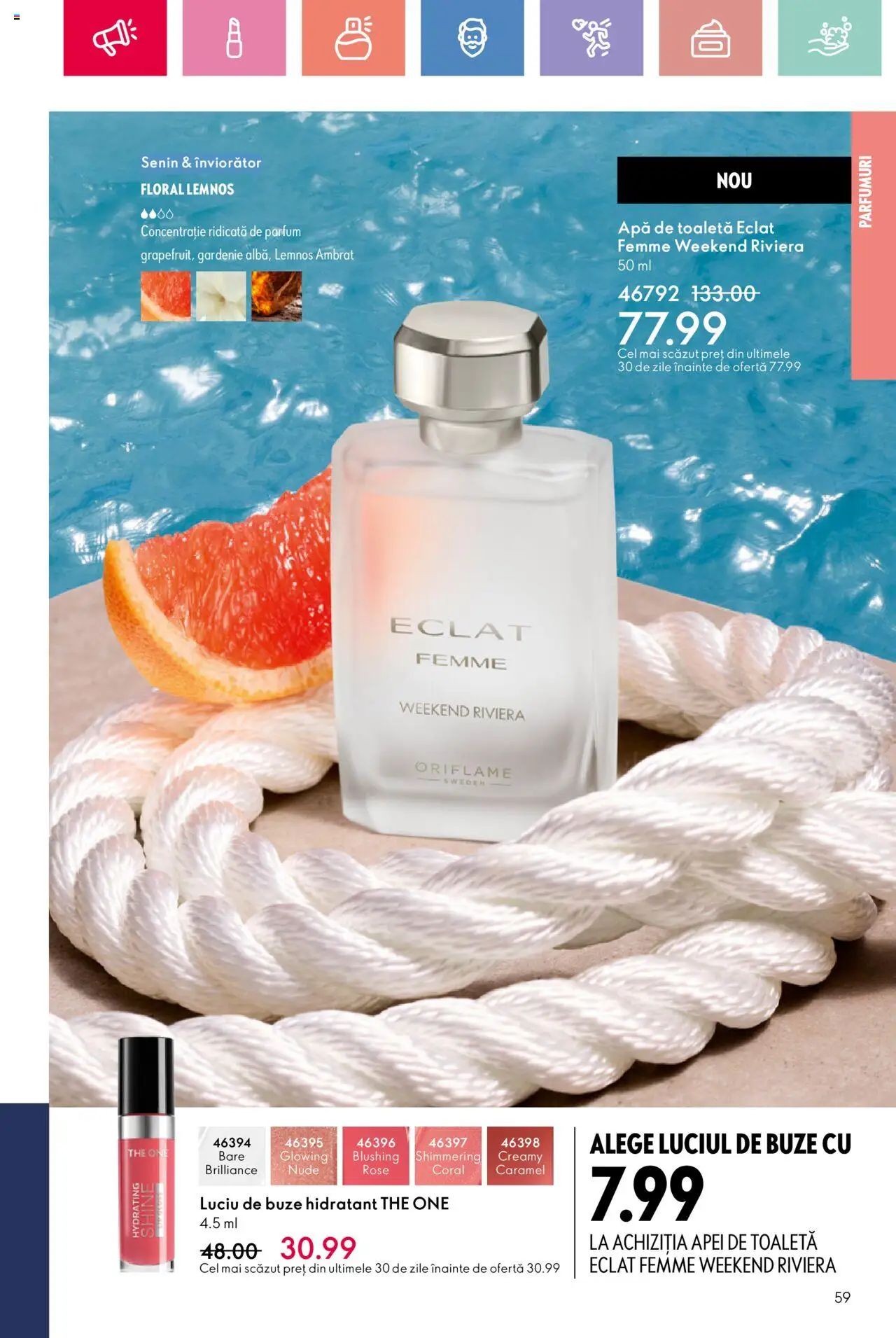 Oriflame catalog 10 2025 – valabil de la 06.07.2025 | Pagină: 59 | Produse: Toaletă, Parfum, Apă de toaletă, Apă