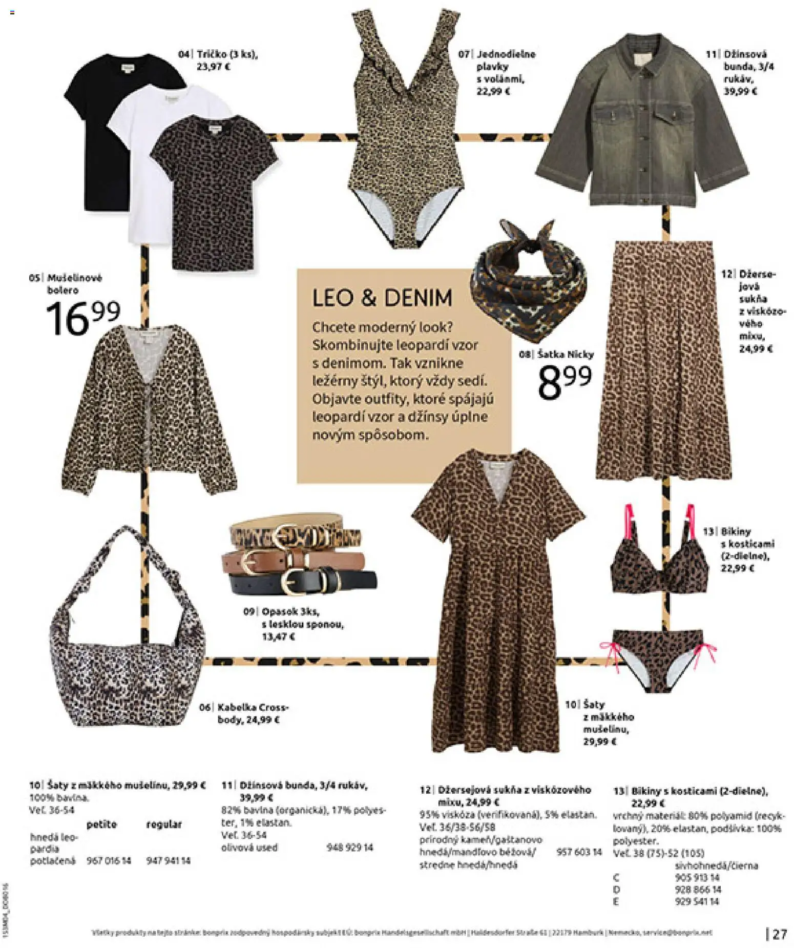 Nové Bonprix akcie – leták je platný od 31.03.2026 | Strana: 29 | Produkty: Šaty, Tričko, Plavky, Šatka