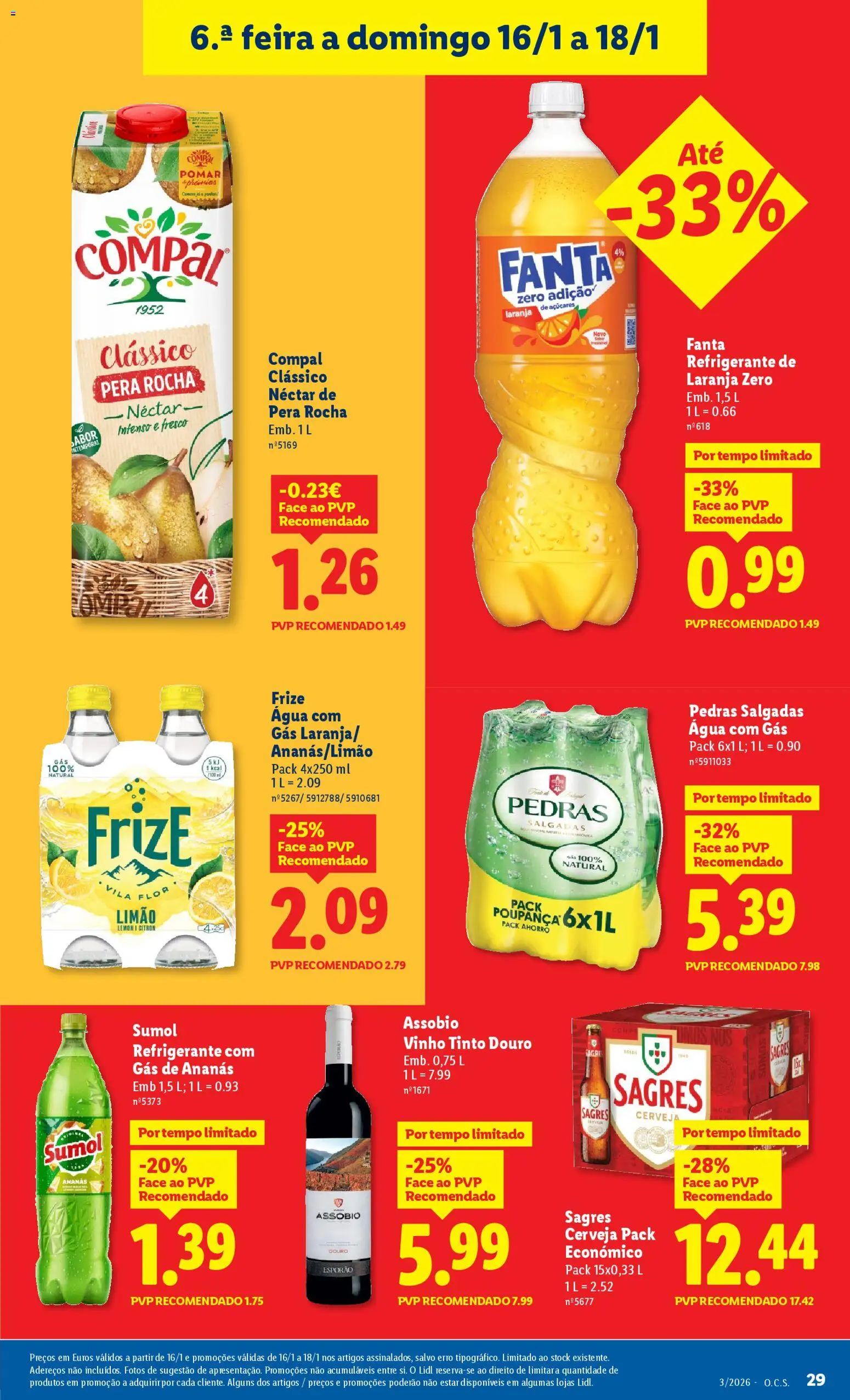 Lidl folheto │ válido de 12.01.2026 | Página: 29 | Produtos: Fanta, Cerveja, Água com gás, Soda