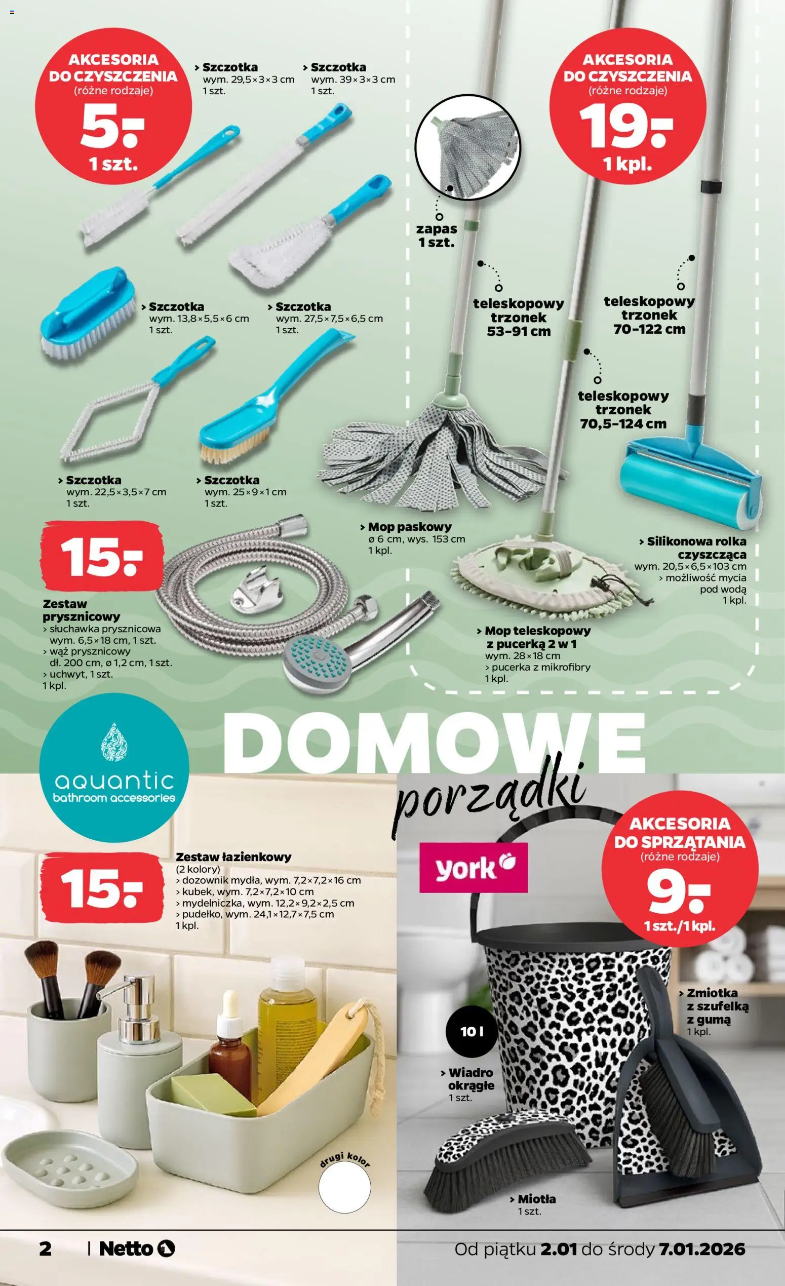 Netto gazetka - Non Food od 02.01.2026 | Strona: 2 | Produkty: Szczotka, Woda
