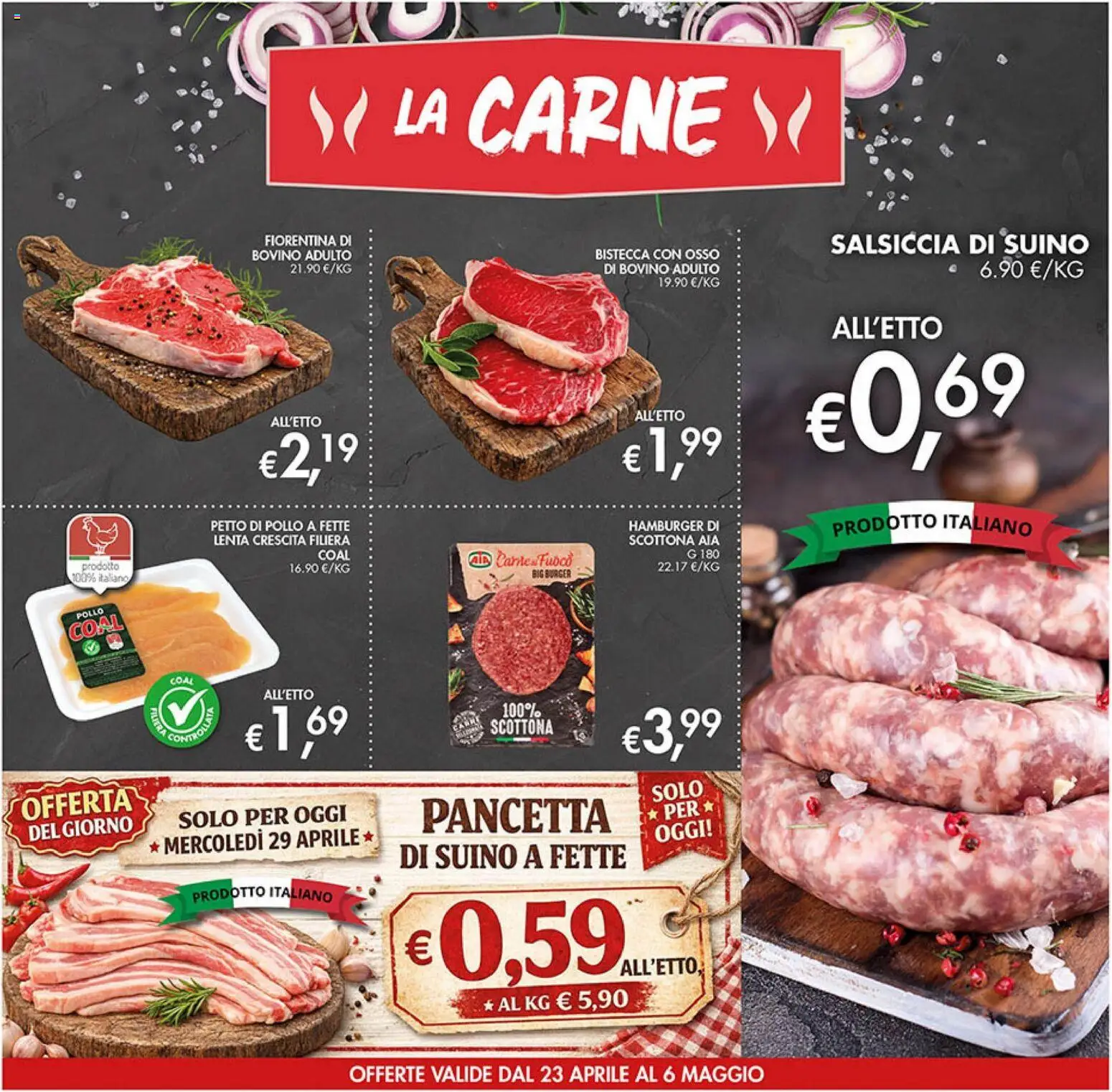 Volantino Coal del 23.04.2026 | Pagina: 8 | Prodotti: Pollo, Pancetta, Suino, Hamburger