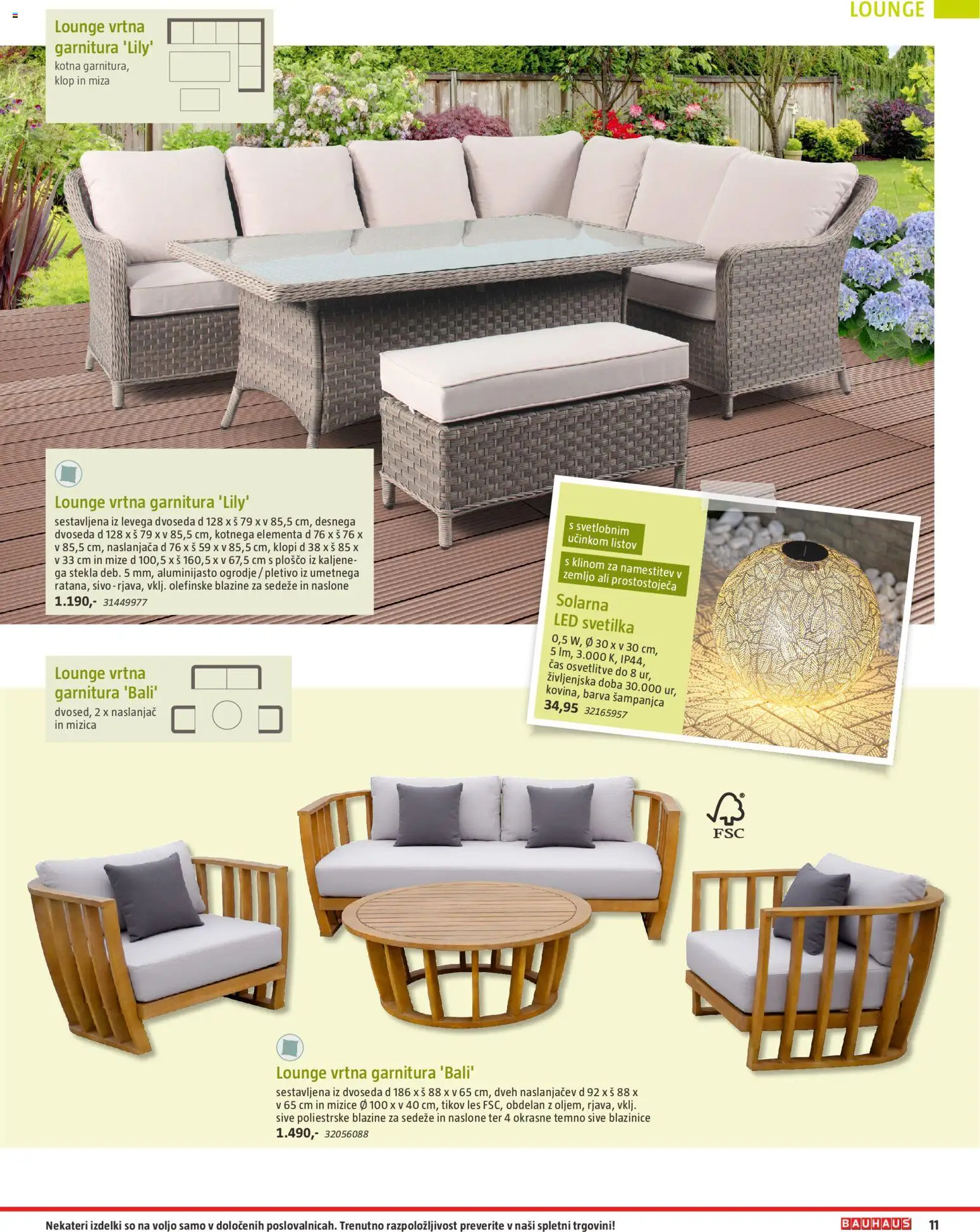 Novi Bauhaus katalog ponudbe – veljaven od 22.04.2026 | Stran: 11 | Izdelki: Led svetilka, Vrtna garnitura, Naslanjač, Barva