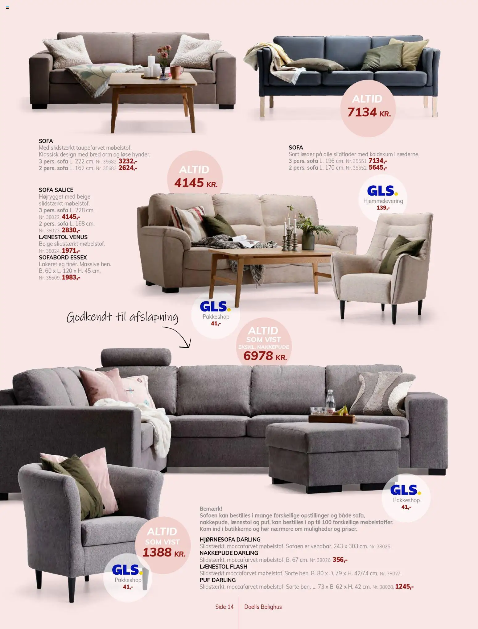 Daells Bolighus tilbudsavis – gyldig fra 28.01.2026 | Side: 14 | Produkter: Sofabord, Sofa, Hjørnesofa, Puf