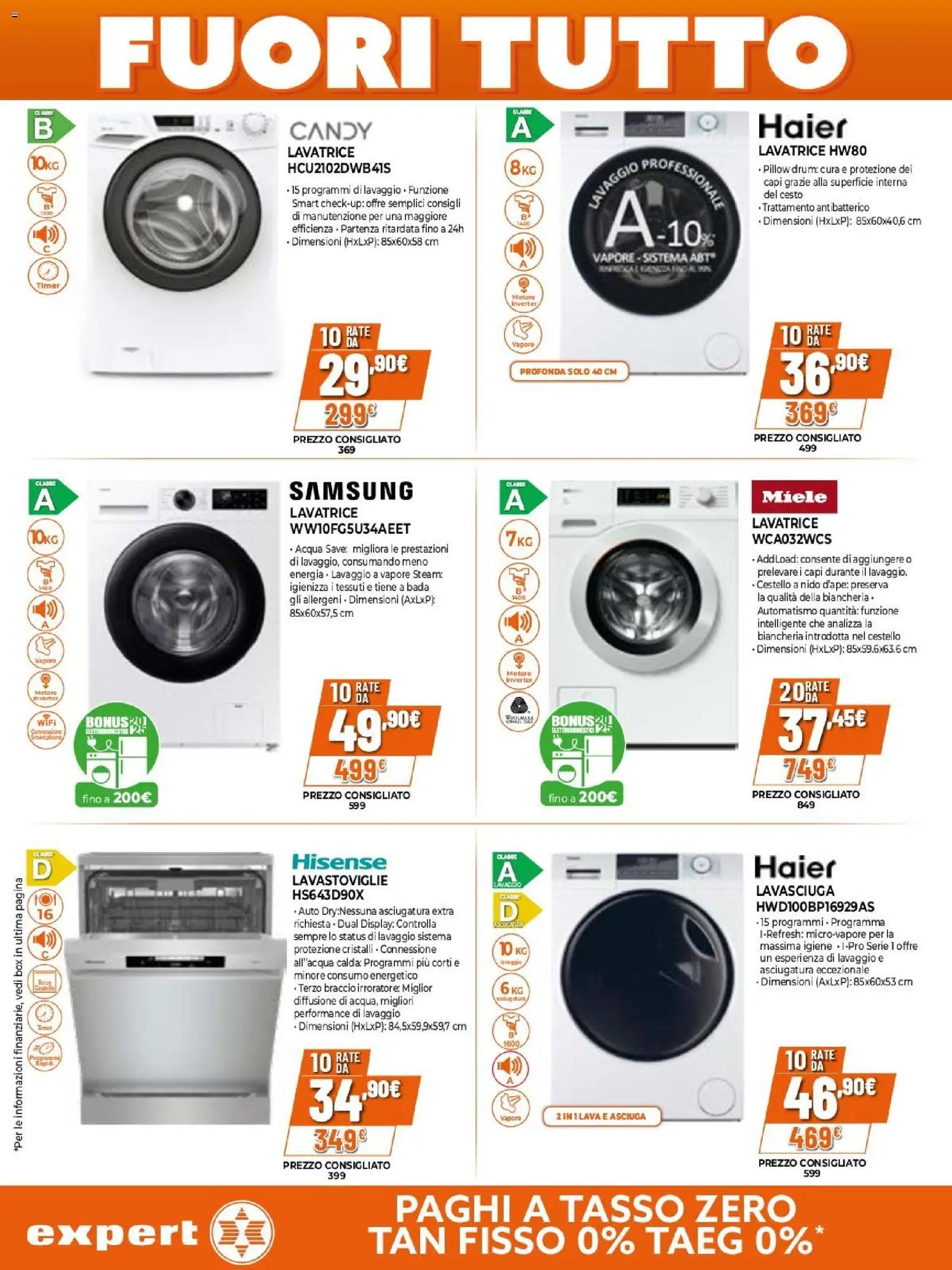 Volantino Expert del 15.01.2026 | Pagina: 13 | Prodotti: Lavasciuga, Lavatrice, Lavastoviglie, Miele
