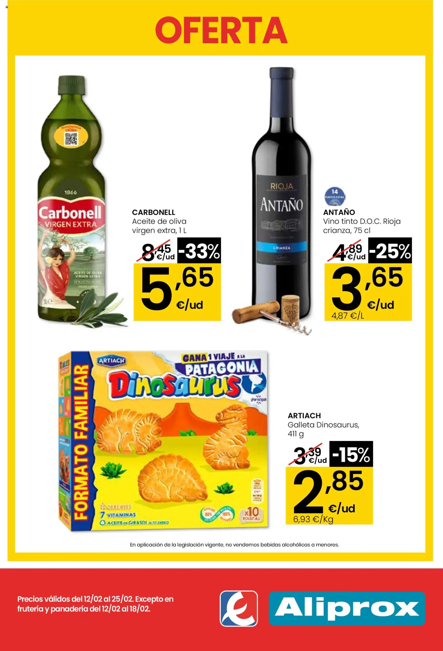 Eroski -  Aliprox │ válido desde el 12.02.2026 | Página: 1 | Productos: Aceite, Vino, Aceite de oliva, Panadería