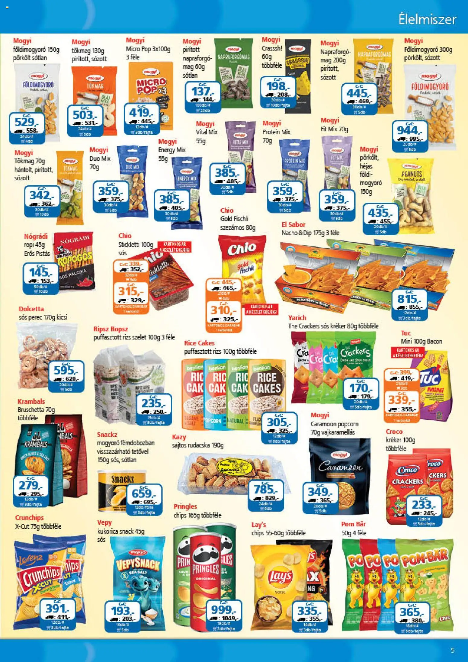 ÁRKLUB akciós ujság - amely érvényes a következő dátumtól: 01.01.2026 | Oldal: 5 | Termékek: Chips, Kréker, Popcorn, Földimogyoró