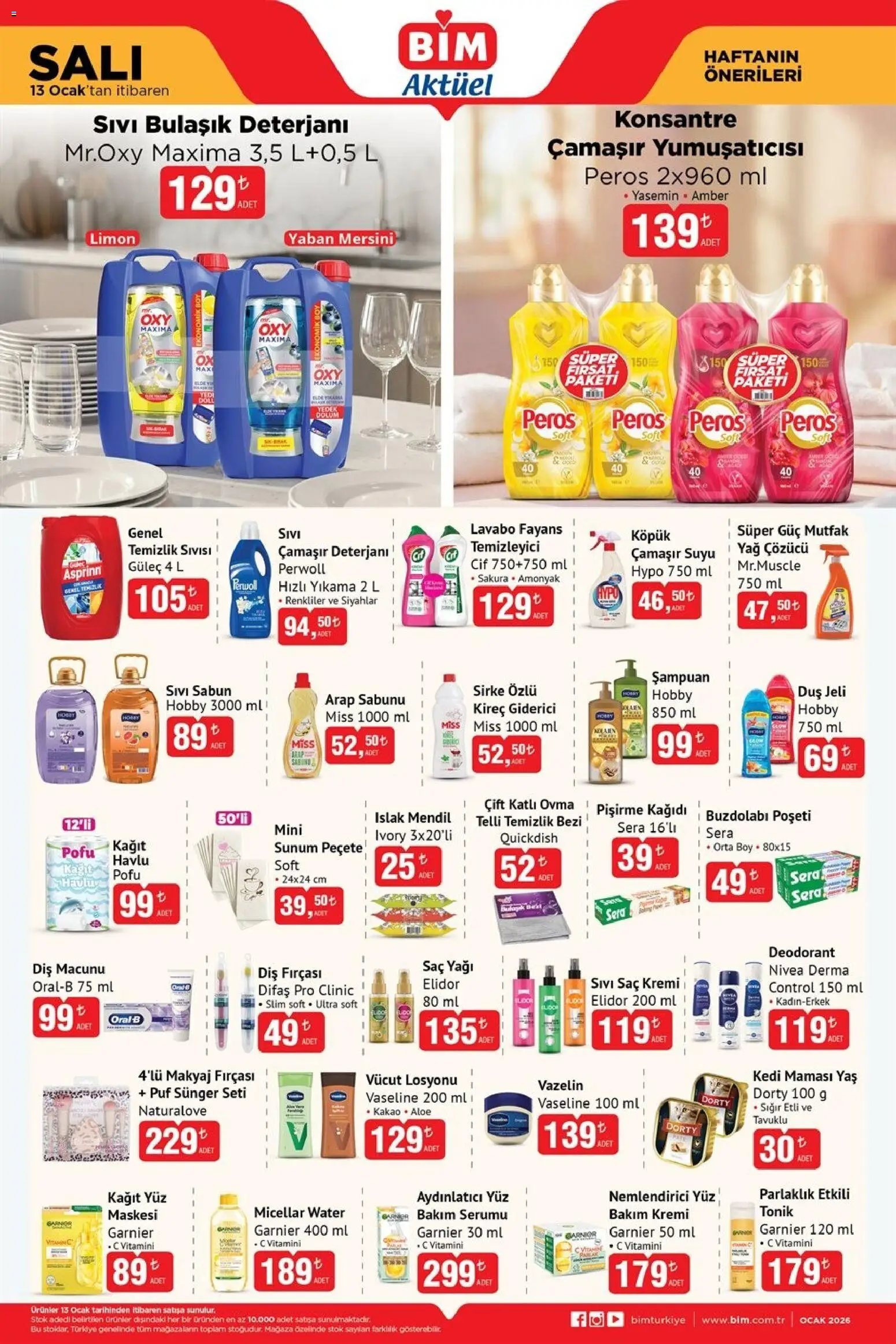 BİM Katalog - 13.01.2026 tarihinden itibaren geçerlidir | Sayfa: 3 | Ürünler: Saç Kremi, Saç yağı, Limon, Ocak