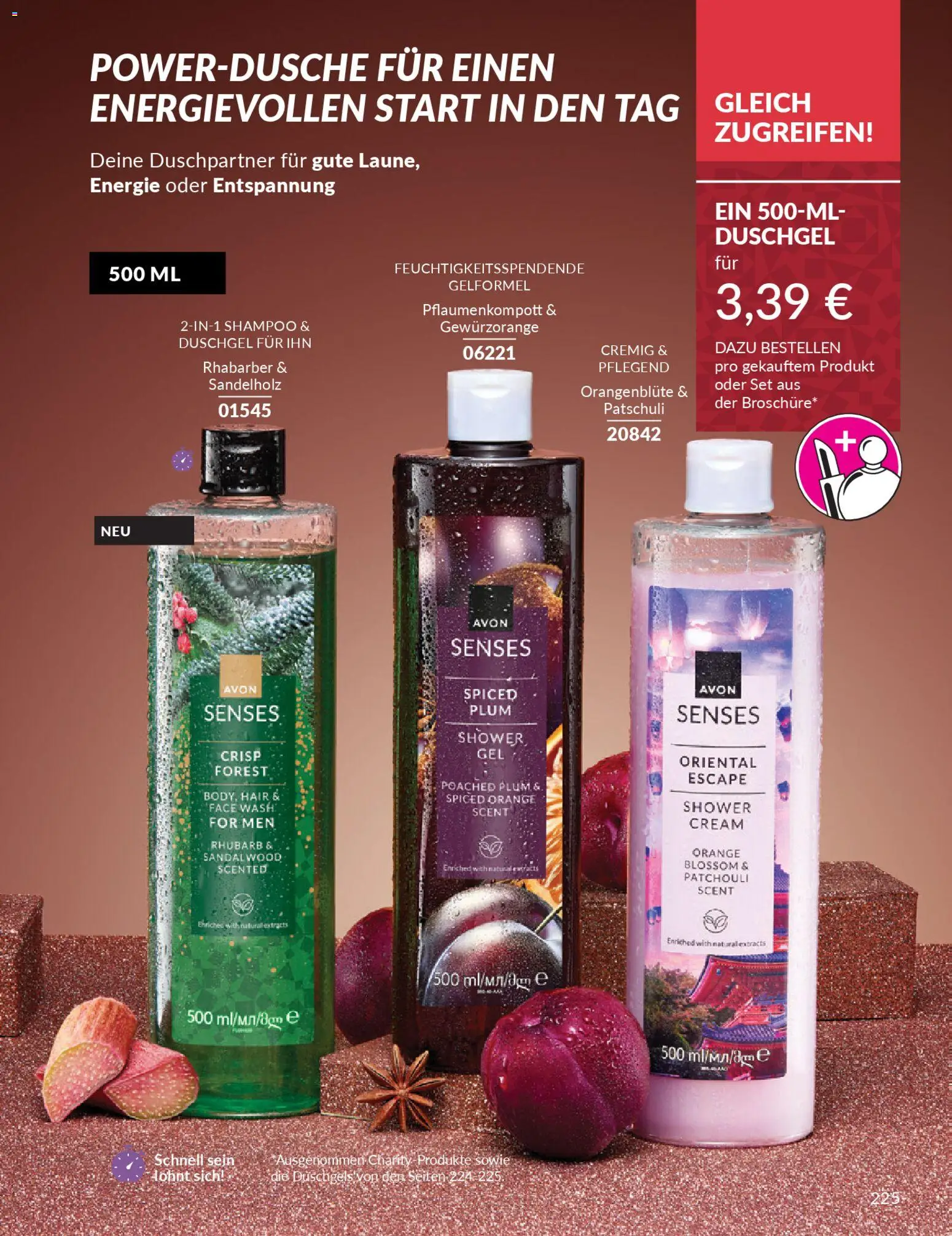 AVON Katalog Dezember 2025 – gültig ab 01.12.2025 | Seite: 227 | Produkte: Shampoo, Duschgel, Rhabarber