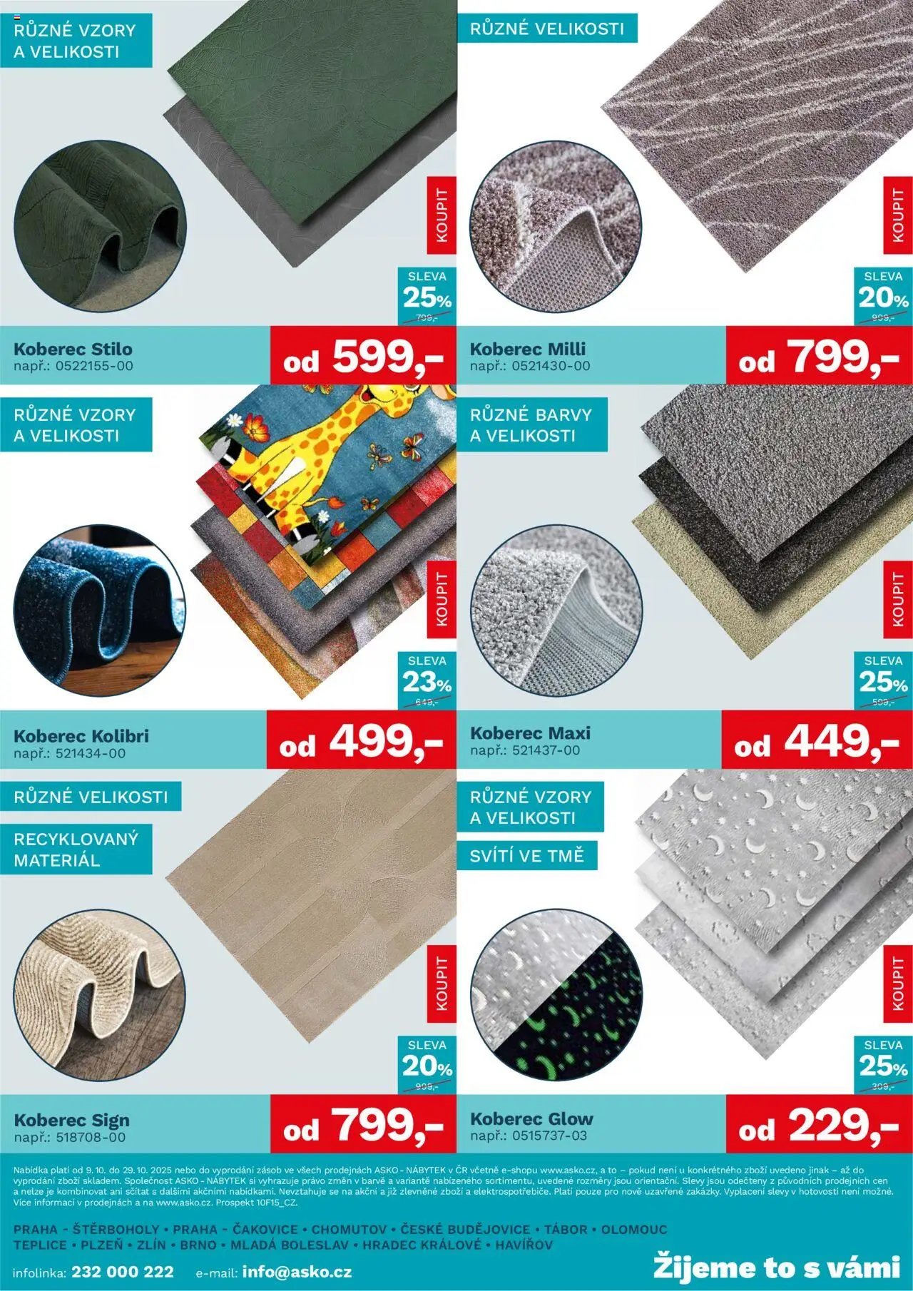 ASKO nábytek leták - Bytové doplňky za skvělé ceny od 09.10.2025 | Strana: 5 | Produkty: Nábytek, Koberec, Barvy