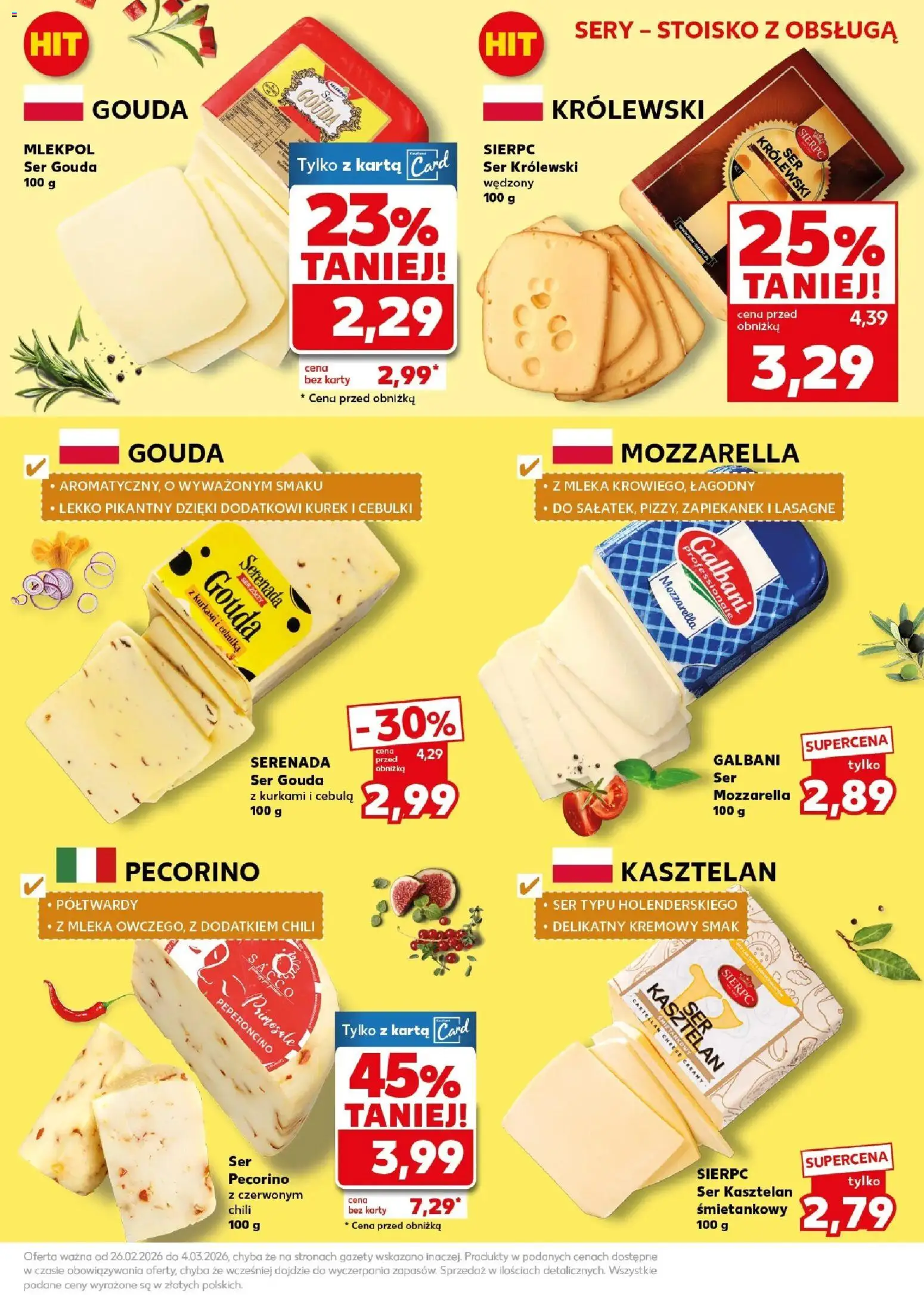 Kaufland gazetka - Mocny start od 02.03.2026 | Strona: 13 | Produkty: Ser żółty, Chili, Mleka, Mozzarella