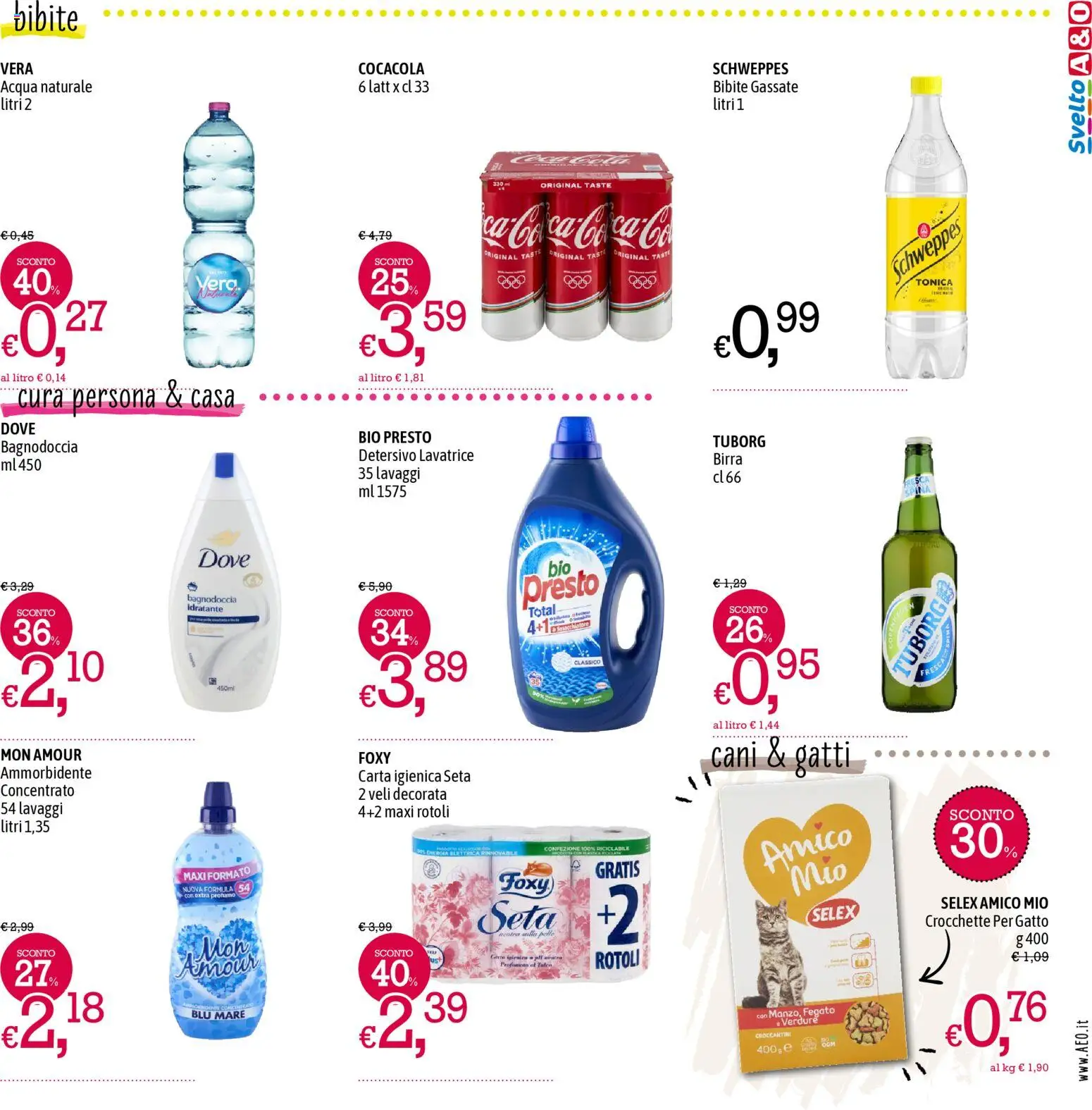 Volantino A&O del 28.12.2025 | Pagina: 7 | Prodotti: Acqua, Lavatrice, Bibite, Profumo