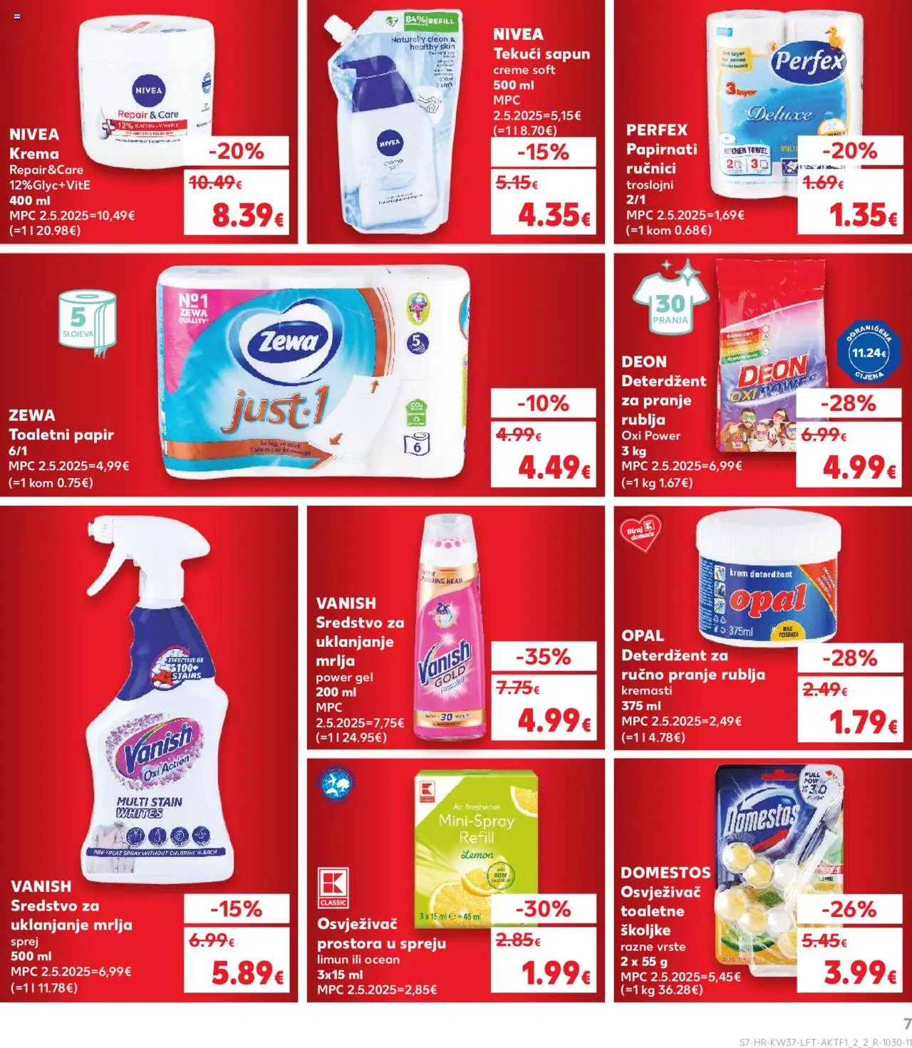 Kaufland katalog | vrijedi od 10.09.2025 | Stranica: 7 | Proizvodi: Deterdžent, Toaletni papir, Domestos, Vanish
