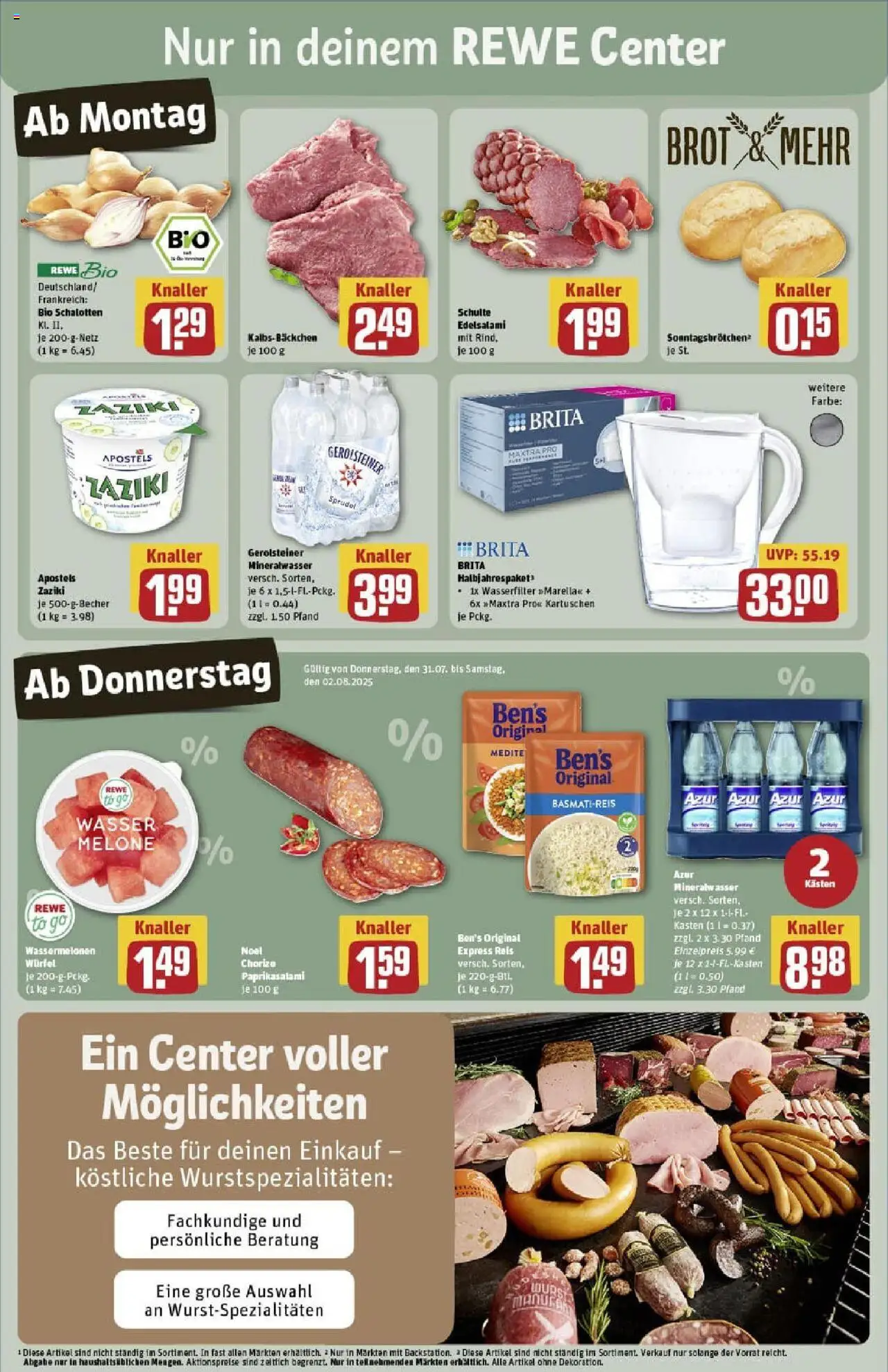 Rewe prospekt Butzbach	 - gültig ab dem 27.07.2025 | Seite: 3 | Produkte: Basmatireis, Salami, Reis, Gerolsteiner