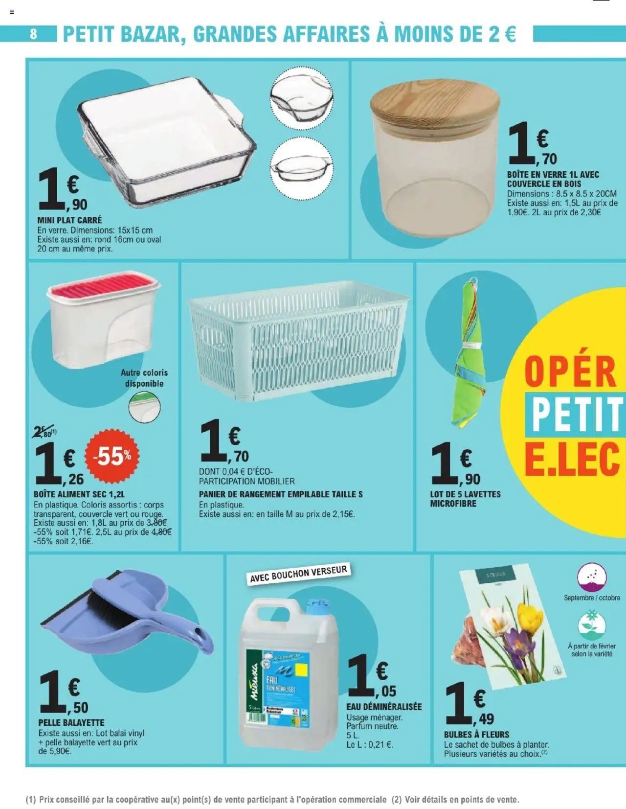  | Page: 8 | Produits: Eau déminéralisée, Parfum, Balai, Panier