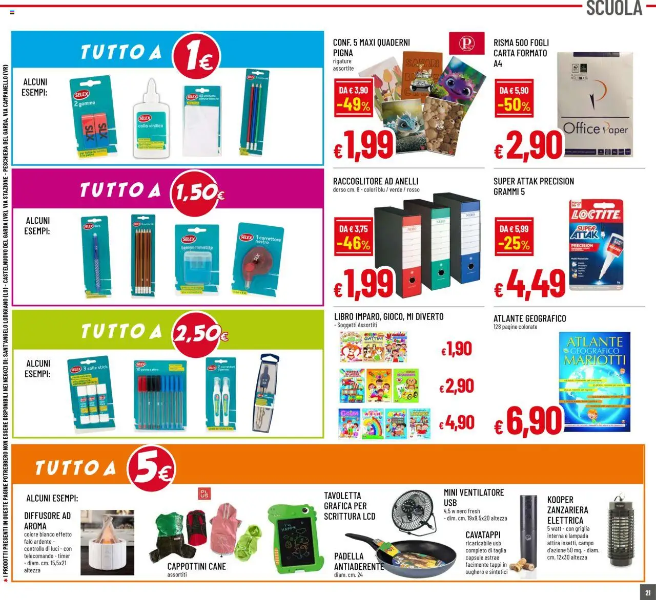Volantino Galassia del 21.08.2025 | Pagina: 21 | Prodotti: Ventilatore, Colla, Lampada, Correttore