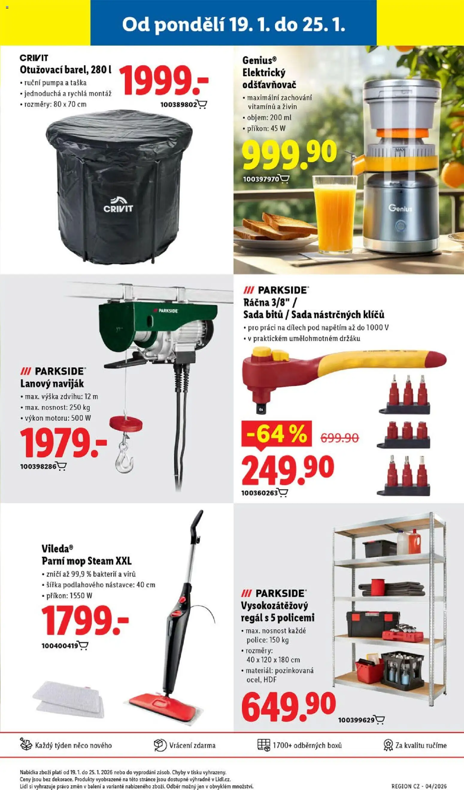 Lidl leták od 22.01.2026 | Strana: 27 | Produkty: Naviják, Pumpa, Sada bitů, Odšťavňovač