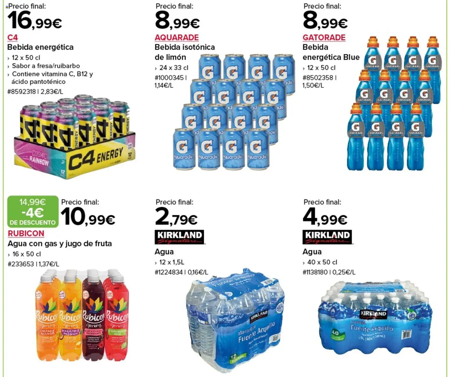 Costco catálogo │ válido desde el 09.01.2026 | Página: 7 | Productos: Jugo, Agua con gas, Kiwi, Ρούτερ