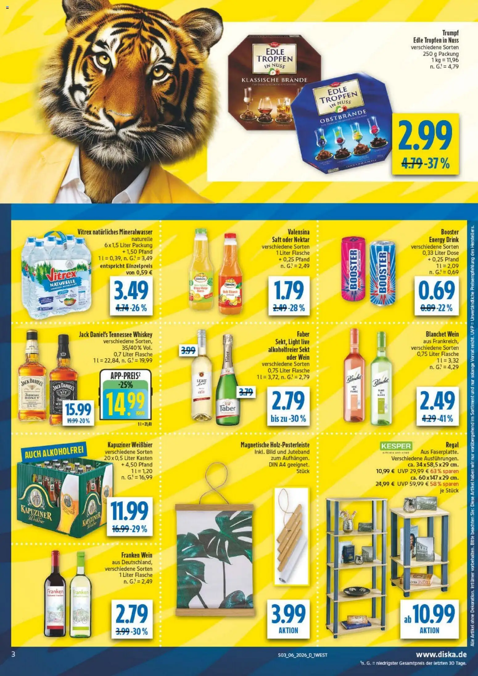 Diska - Diska Angebote Bayern KW06 – gültig ab 02.02.2026 | Seite: 3 | Produkte: Weißbier, Jack Daniel's, Wein, Whiskey