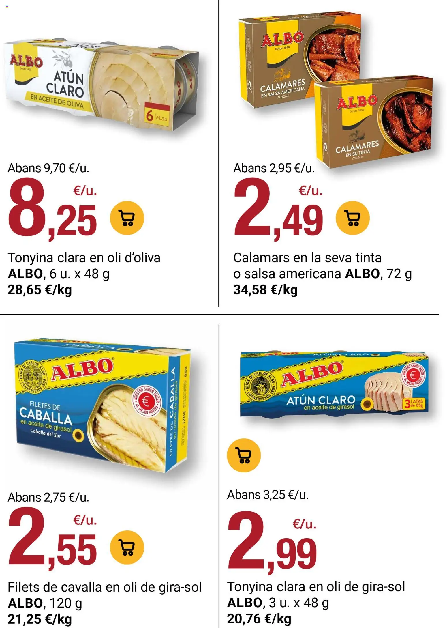 Bonpreu folleto │ válido desde el 08.04.2026 | Página: 82 | Productos: Calamares, Aceite de oliva, Aceite de girasol, Σταθμός εργασίας