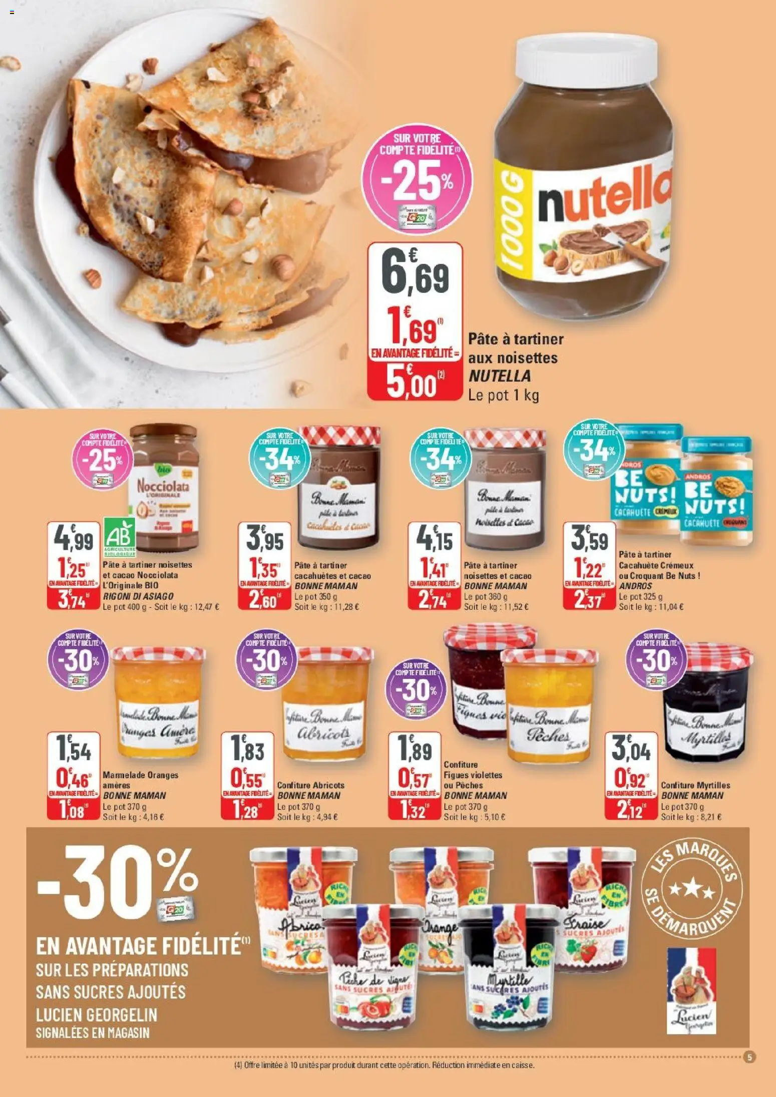 {H1} | Page: 5 | Produits: Myrtilles, Noisettes, Pâte à tartiner, Nutella