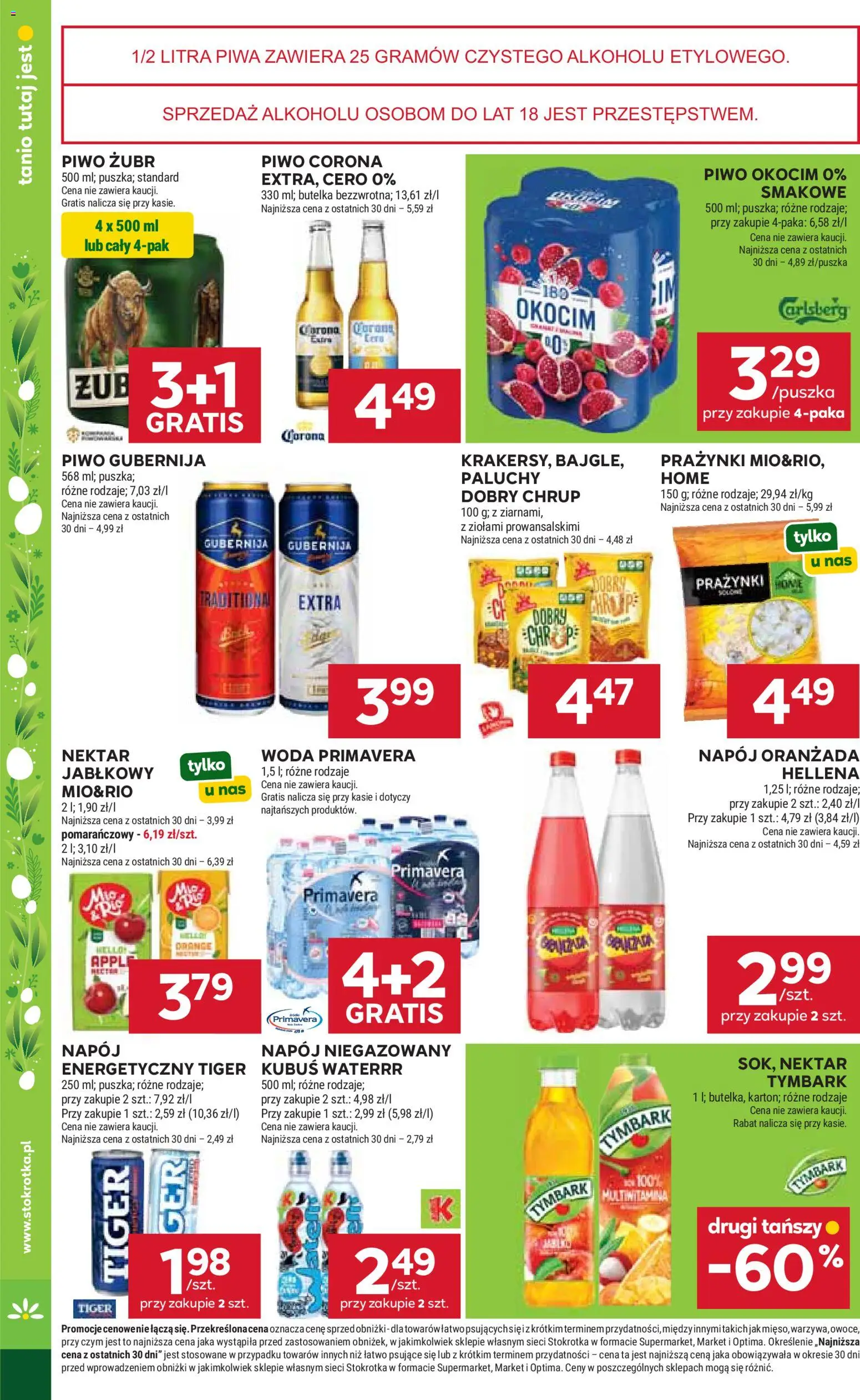 Stokrotka gazetka od 02.04.2026 | Strona: 39 | Produkty: Piwo żubr, Stokrotka, Piwo, Owoce