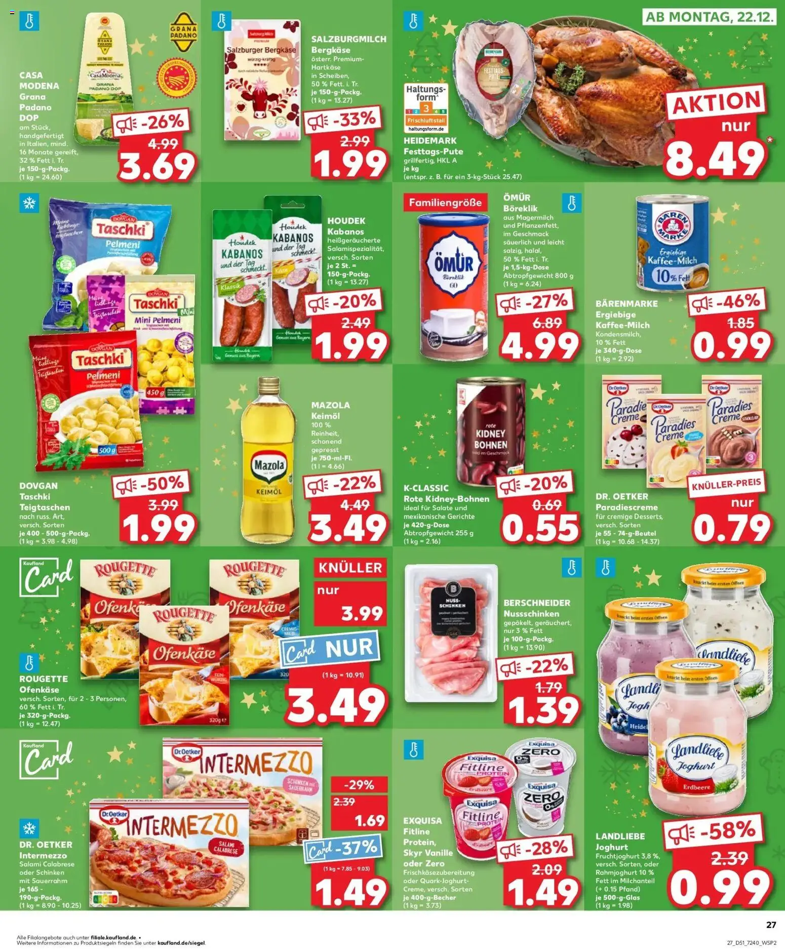 Kaufland prospekt Siegen	 – gültig ab 18.12.2025 | Seite: 27 | Produkte: Rougette ofenkase, Fruchtjoghurt, Schinken, Sauerrahm
