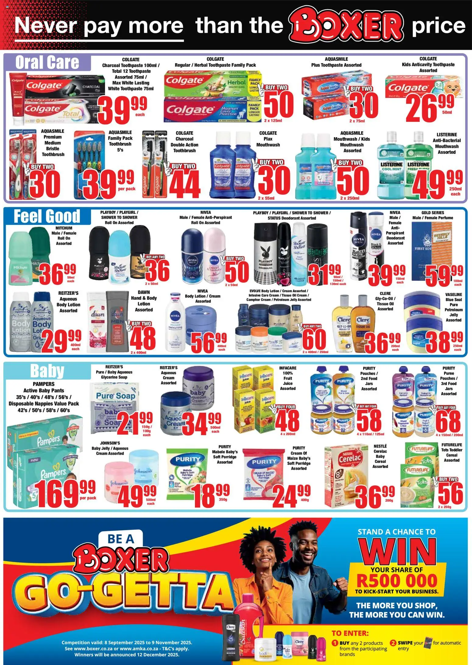 New Boxer catalogue – valid from 23.10.2025 | Page: 10 | Products: Antiperspirant, Toothpaste, Petroleum jelly, Nappies
