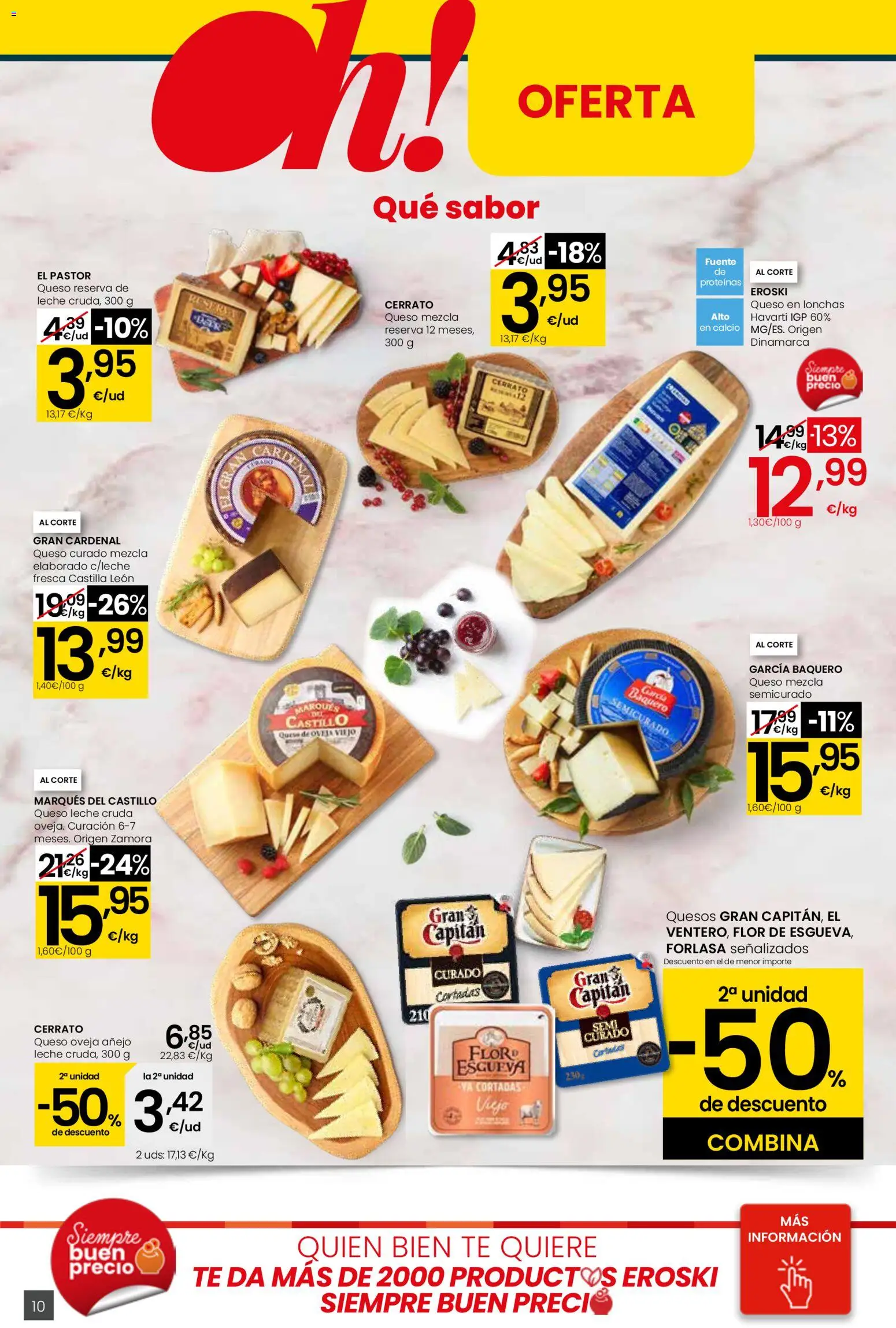 Eroski - Viste tu cesta de primavera Center │ válido desde el 26.02.2026 | Página: 10 | Productos: Leche, Queso, Té