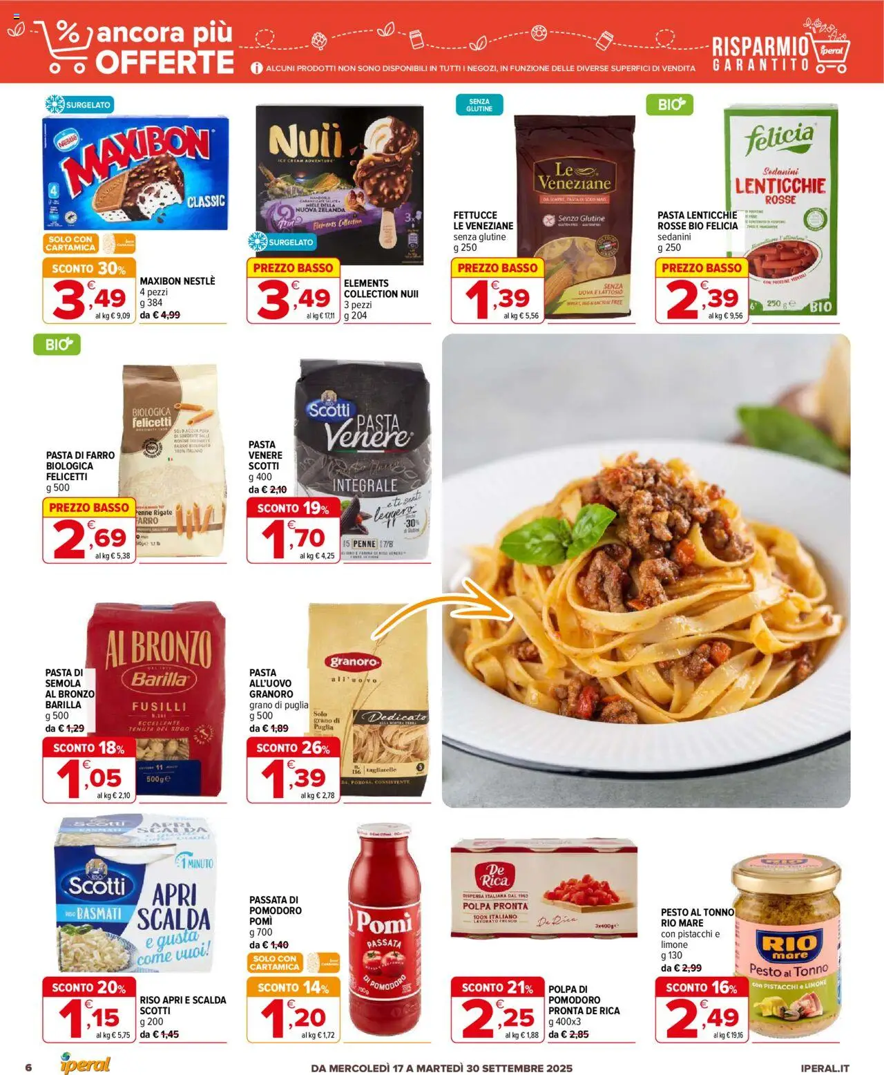 Volantino Iperal del 17.09.2025 | Pagina: 6 | Prodotti: Riso, Fusilli, Miele, Farro
