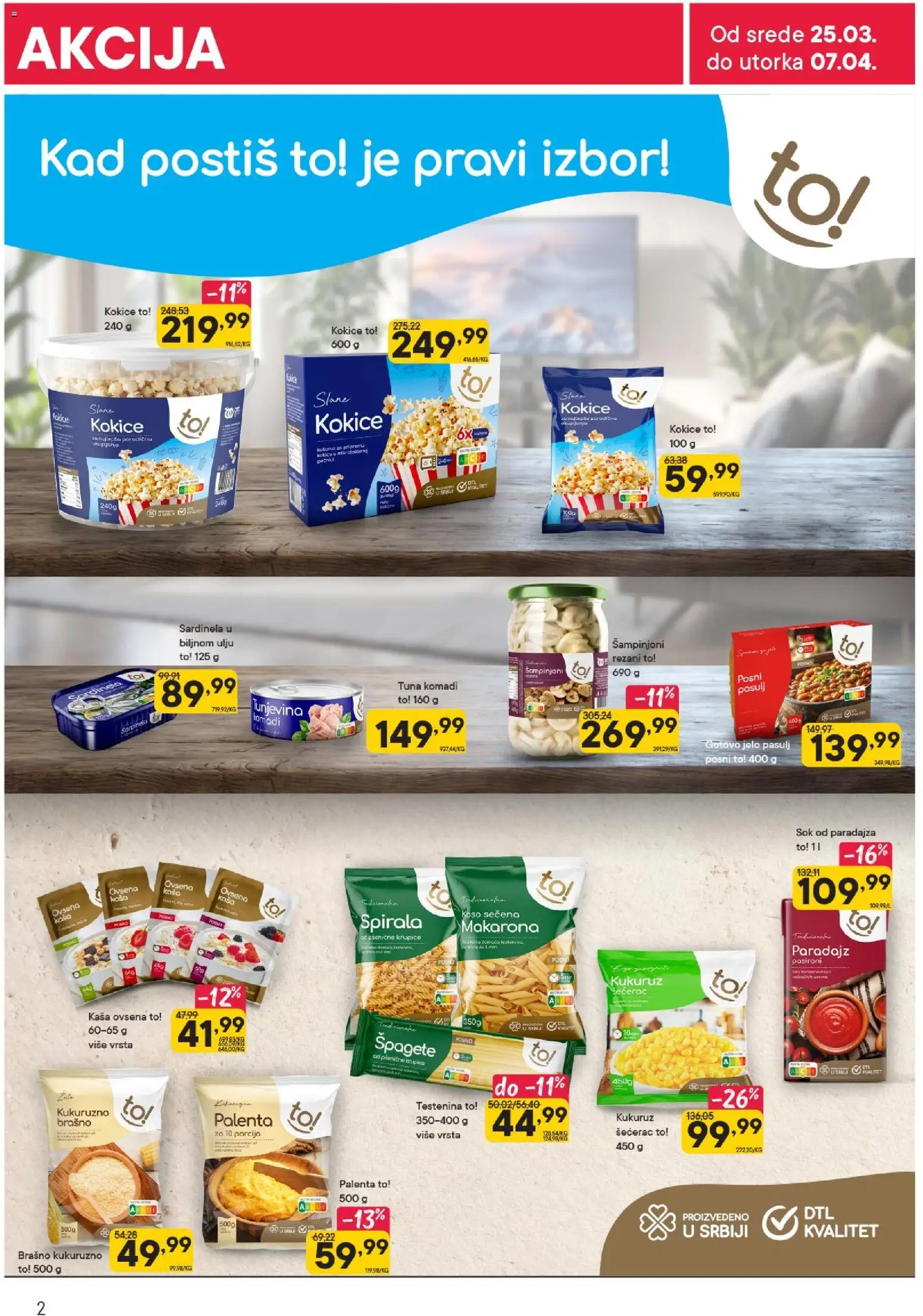 PerSu katalog - važi od 25.03.2026 | Strana: 2 | Proizvode: Palenta, Sok od paradajza, Šampinjoni, Kukuruz